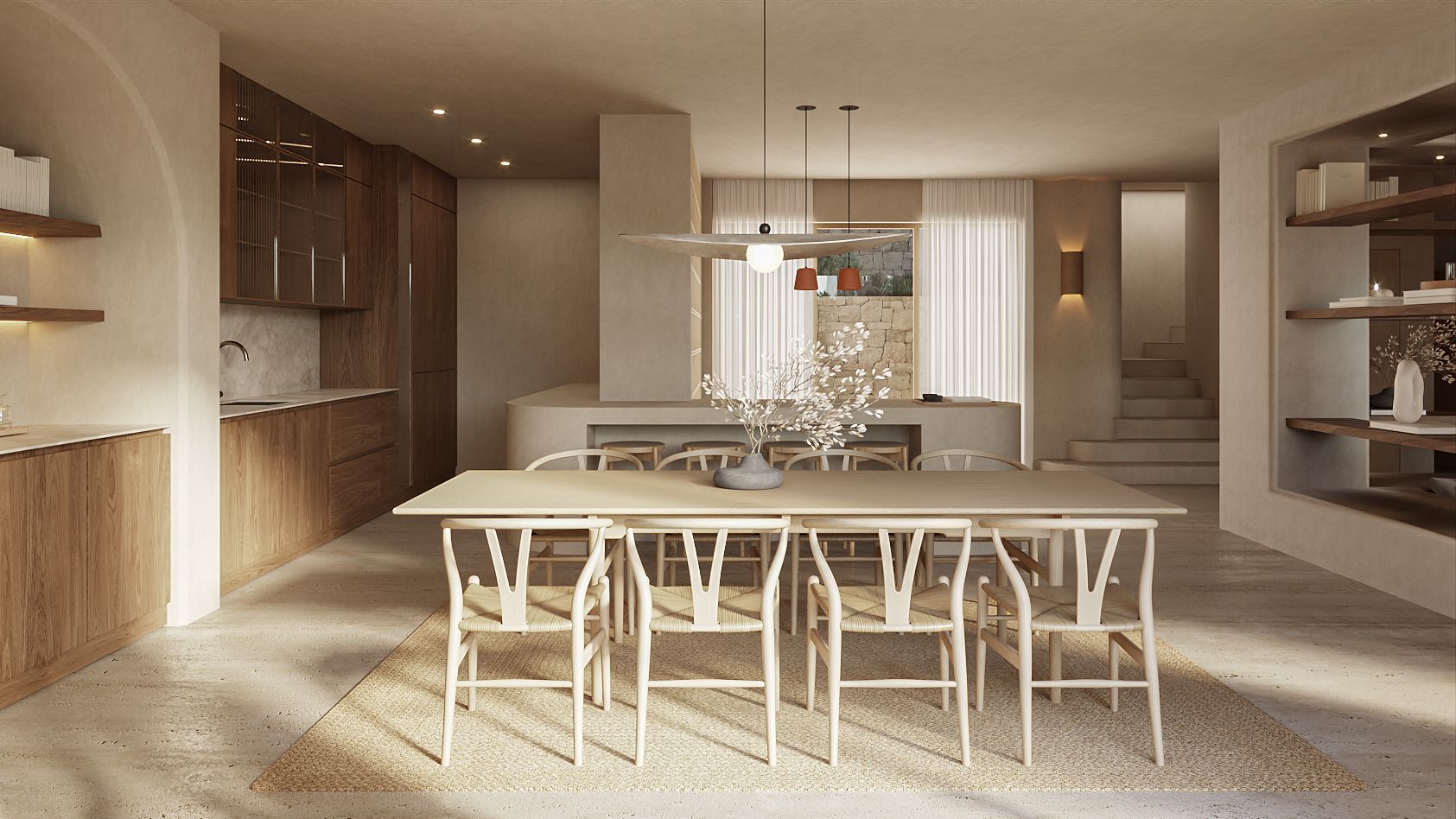 Internal corridor and circulation space, new-build villa in Altea Hills