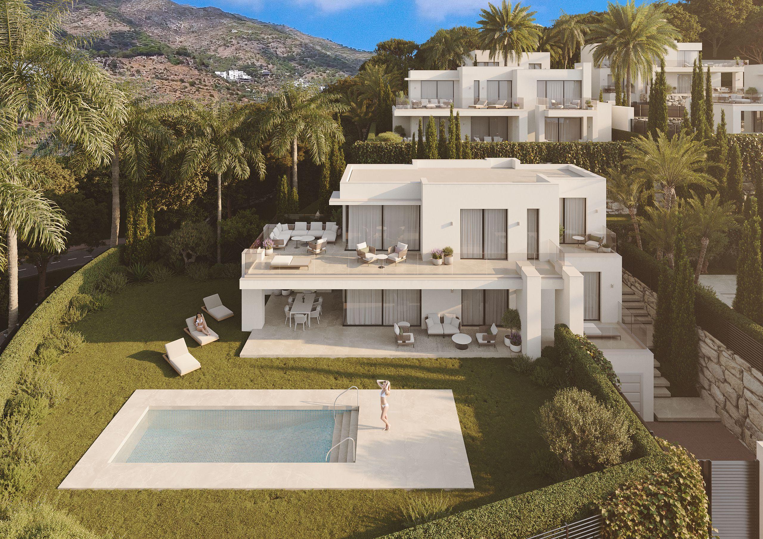 Terrace with seating area, new-build villa, Mijas Pueblo