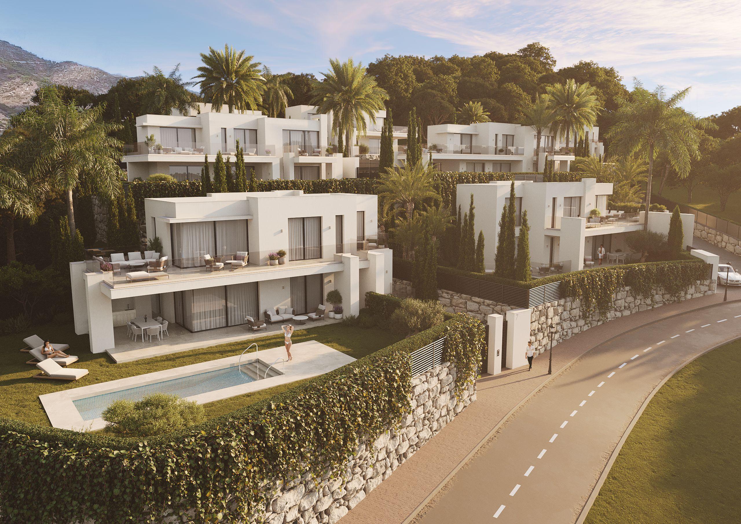 Solarium terrace with open-sky views, new-build villa, Mijas Pueblo