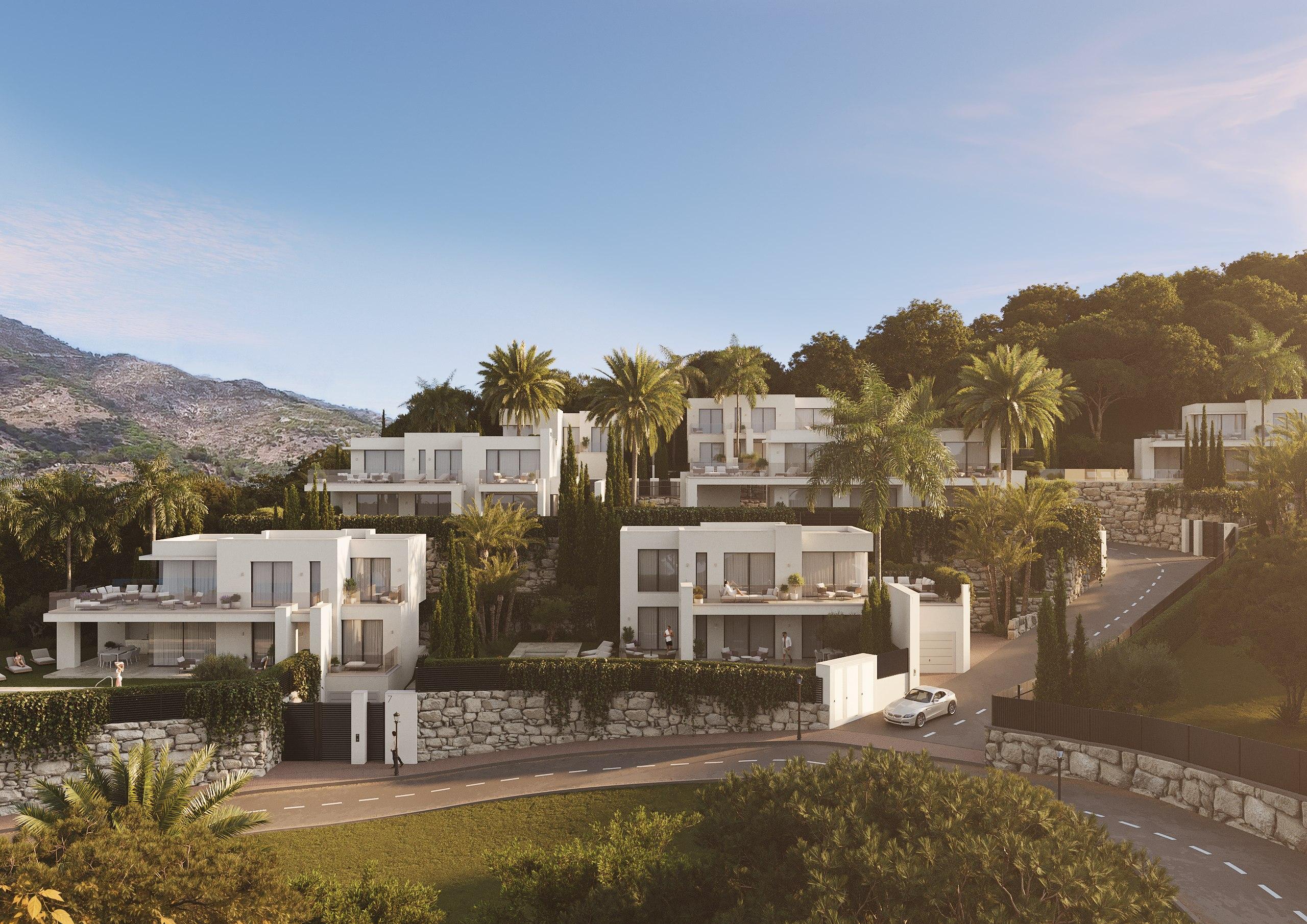 Bedroom with built-in wardrobe, new-build villa, Mijas Pueblo
