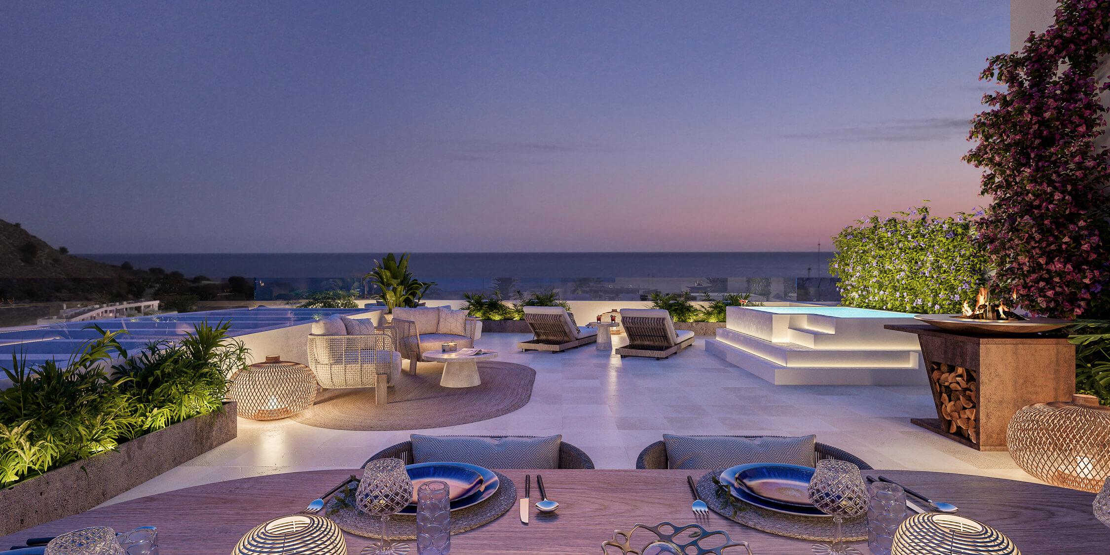 Jacuzzi on the solarium of penthouse, Playas Del Torres, Villajoyosa