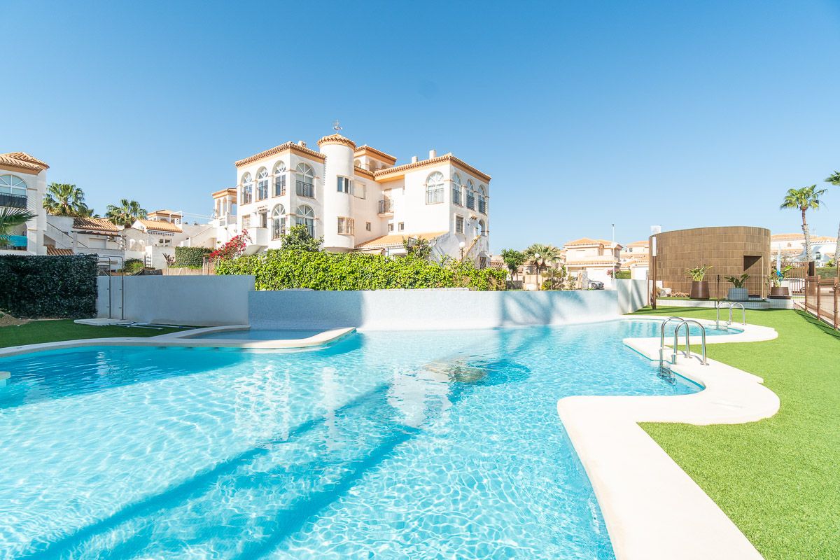 Exterior of 3-storey new-build apartment block, La Zenia, Orihuela Costa
