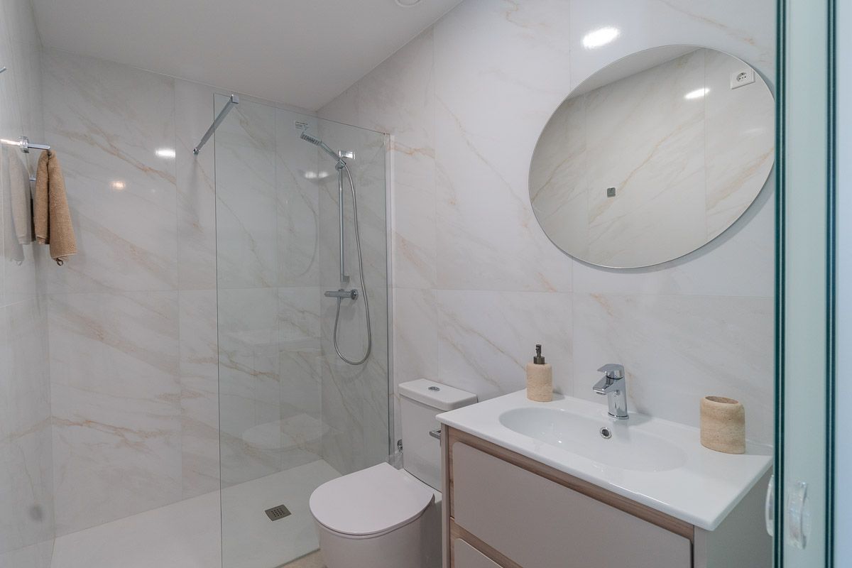 Master bedroom with window in new-build apartment, La Zenia