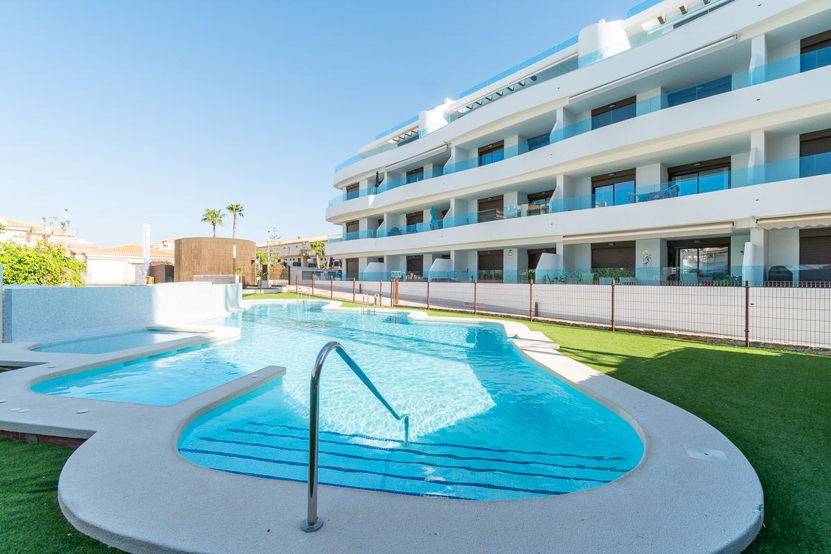 Pool and terrace at La Zenia new-build development