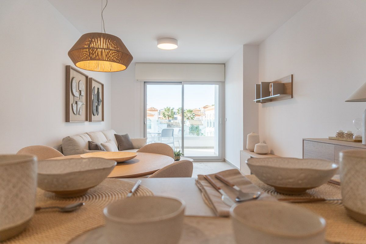 Elevated view across La Zenia development and surrounding area