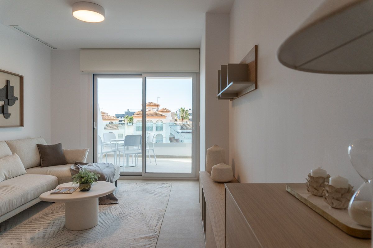 Interior flooring detail in new-build apartment, La Zenia