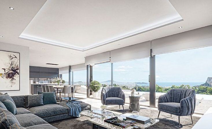 Open-plan interior space inside 4-bedroom new-build villa, Maryvilla, Calpe