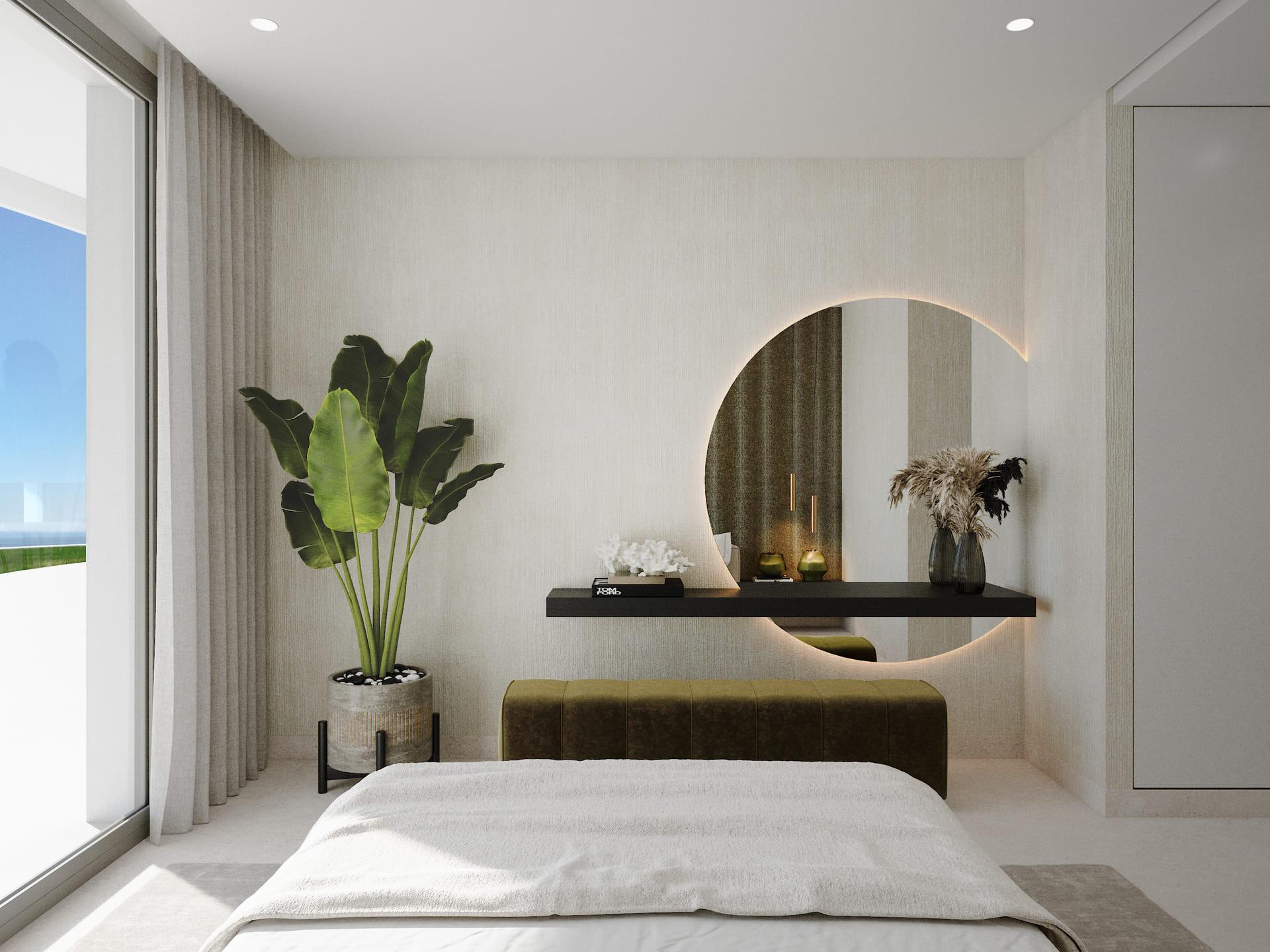 Bedroom with wardrobe space in penthouse, La Quinta, Benahavis