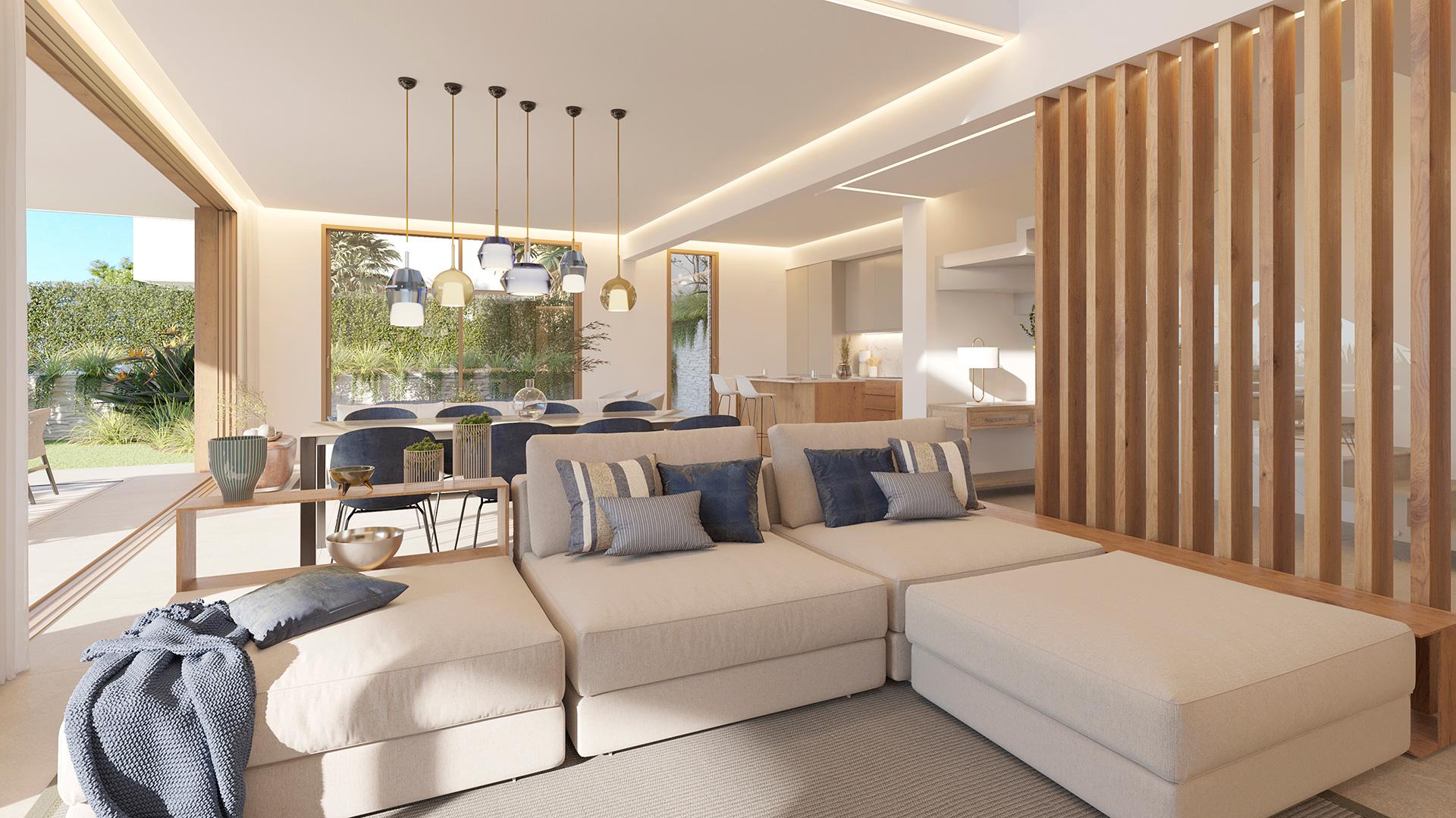Fitted kitchen with integrated appliances in new-build villa, Estepona
