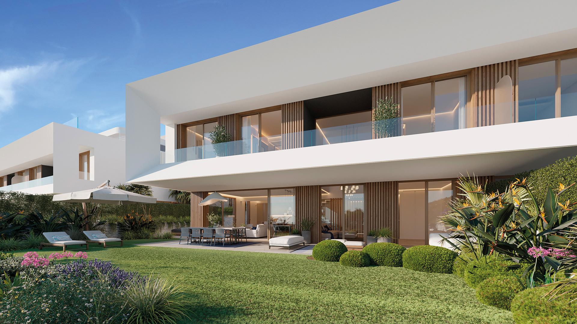Second bedroom interior with window in 4-bedroom new-build villa, Estepona
