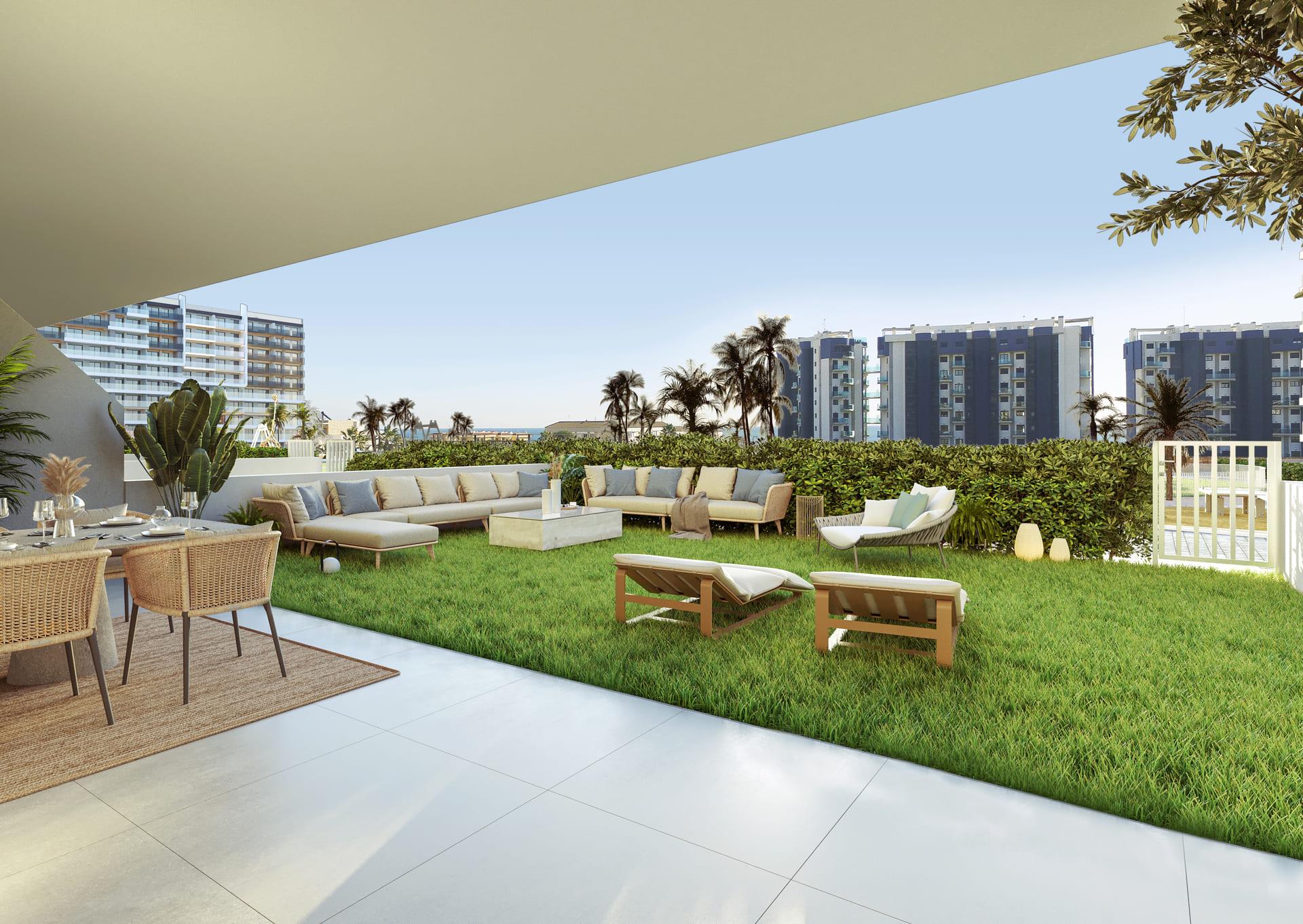 Main entrance of residential complex in Punta Prima, Torrevieja