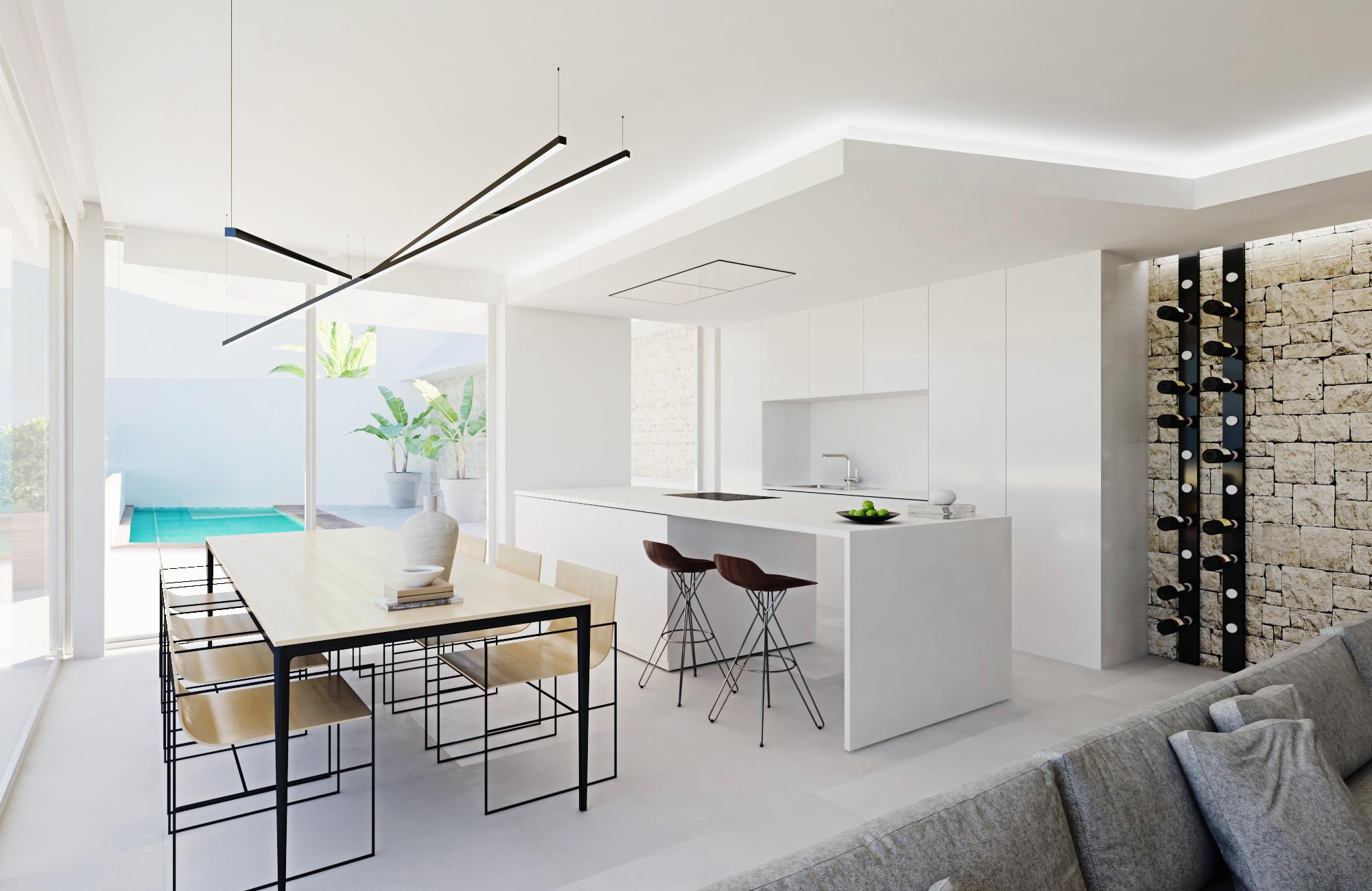 Terrace with outdoor seating area, new-build apartment, Puerto, Calpe