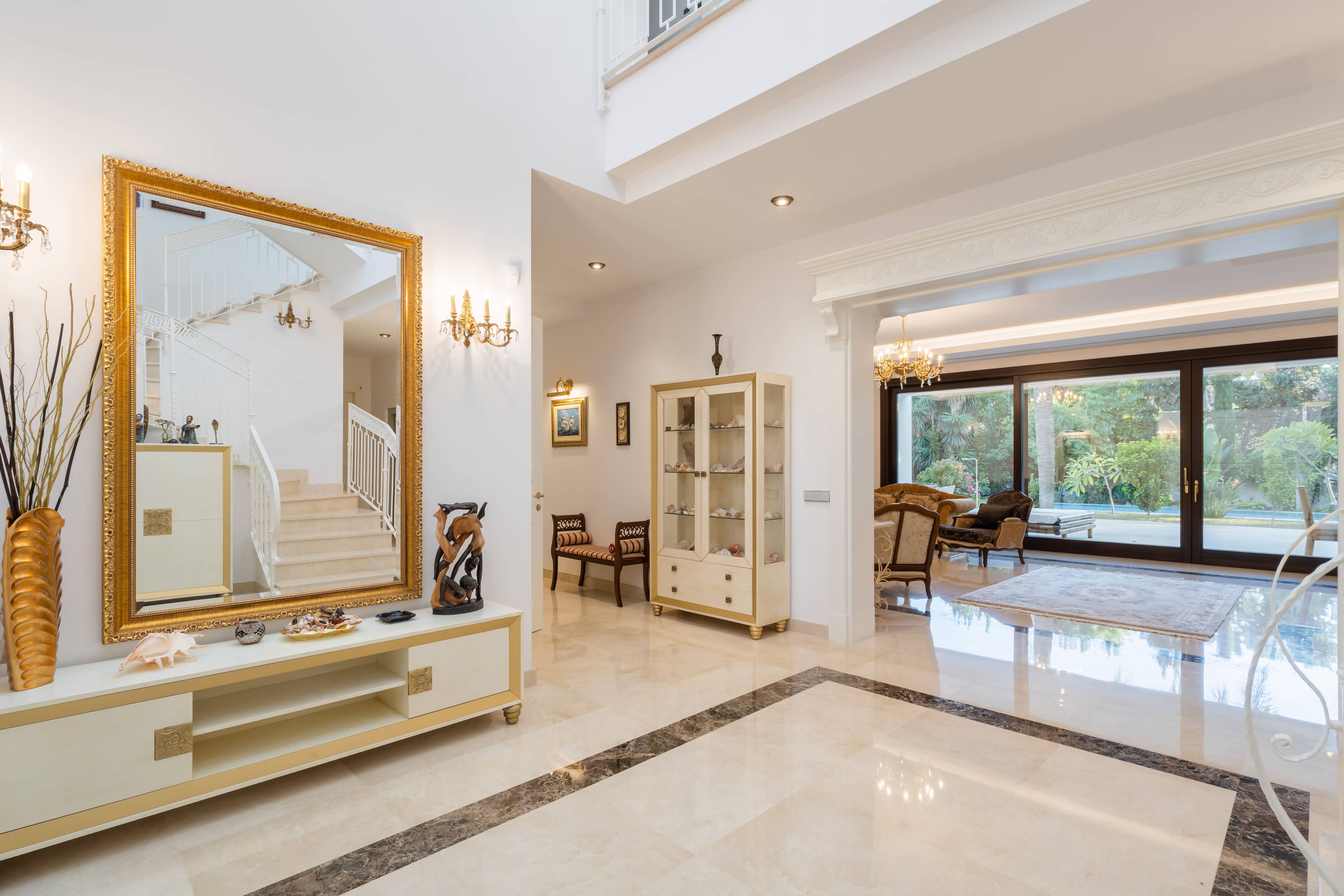Entrance driveway and approach to new-build villa in Casasola, Estepona