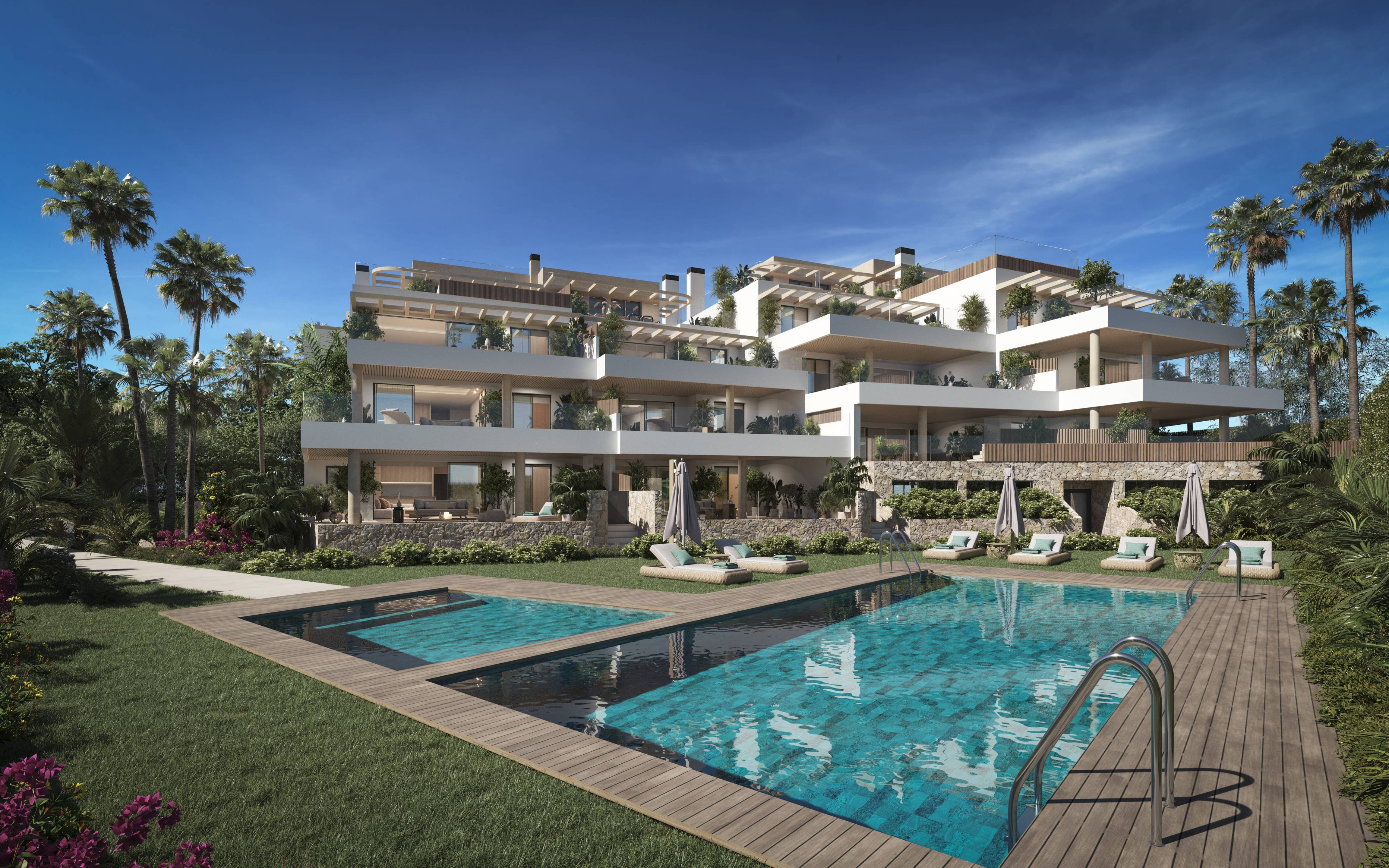 Communal underground garage in new-build development, Cabopino, Marbella