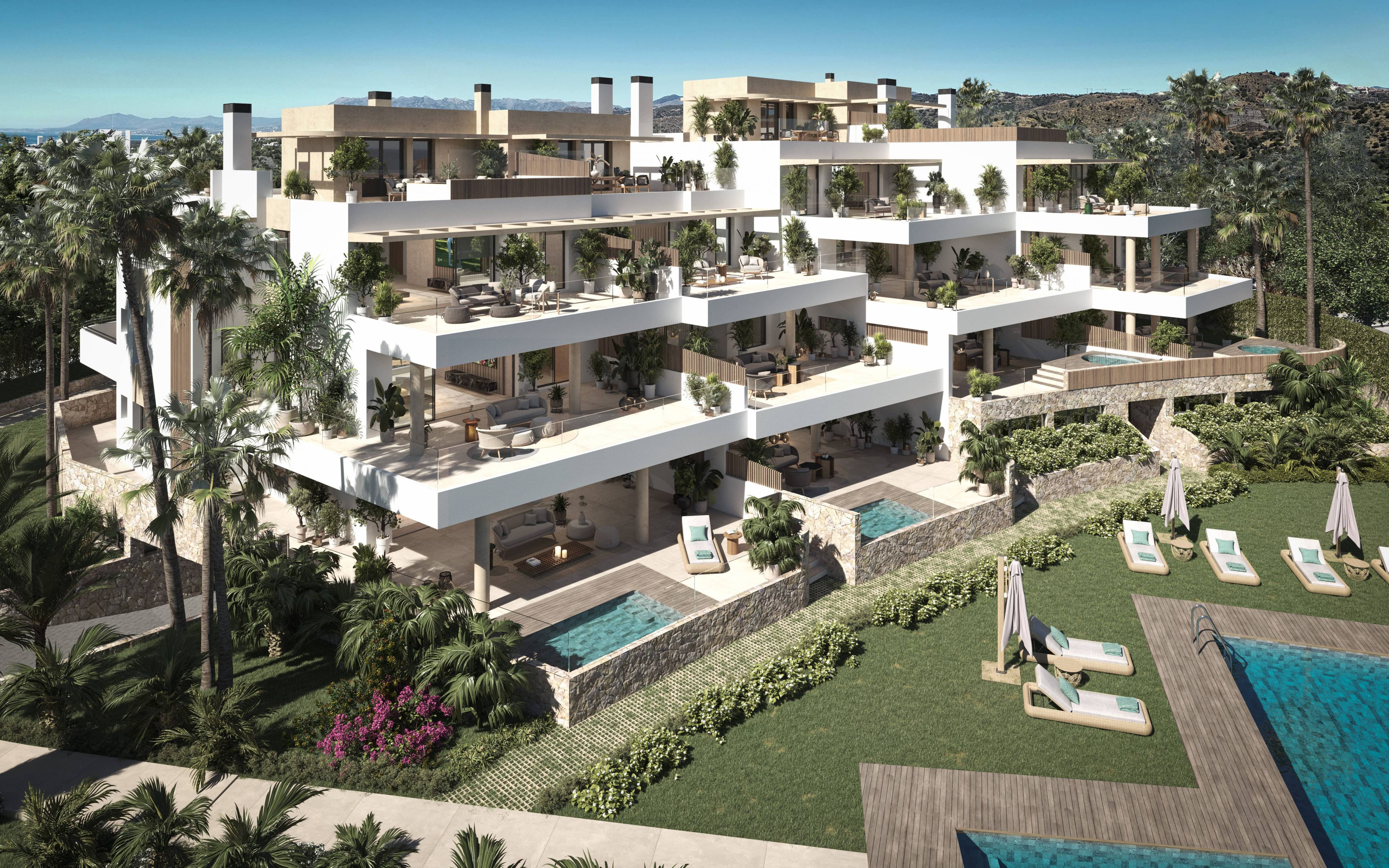 Sea view from terrace of ground-floor apartment, Cabopino, Marbella