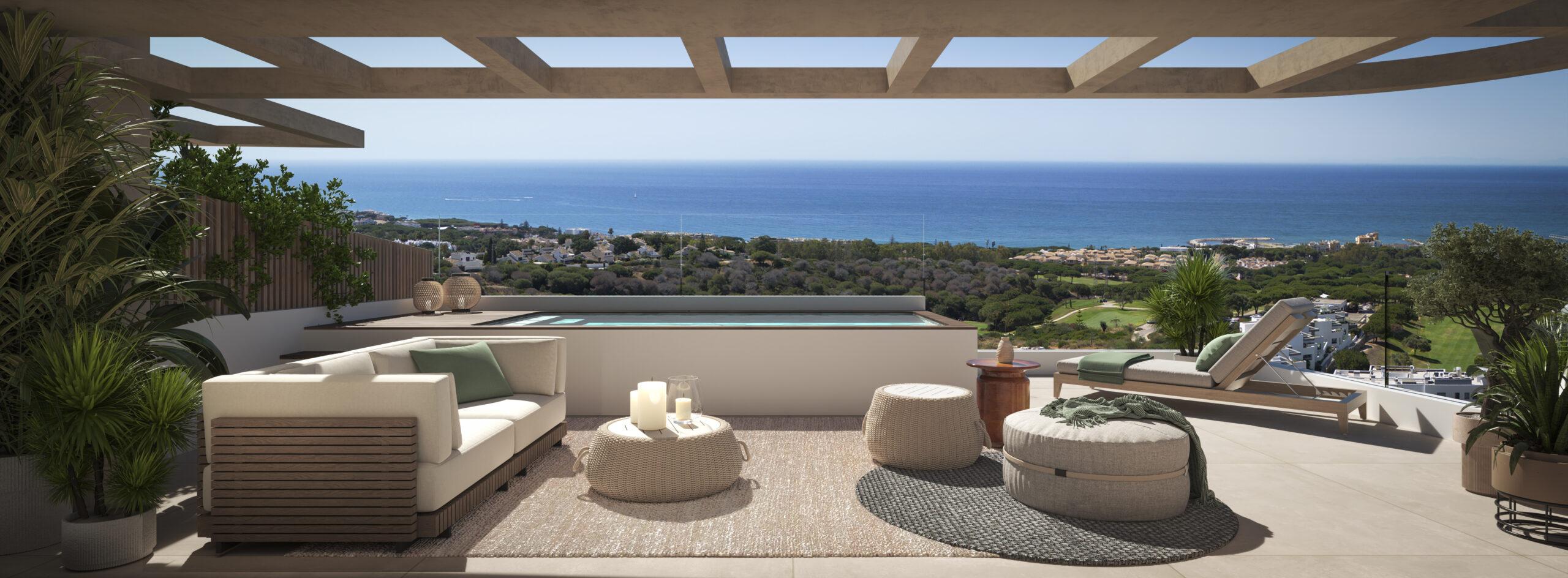 Fully fitted kitchen with integrated appliances in new-build apartment, Cabopino, Marbella