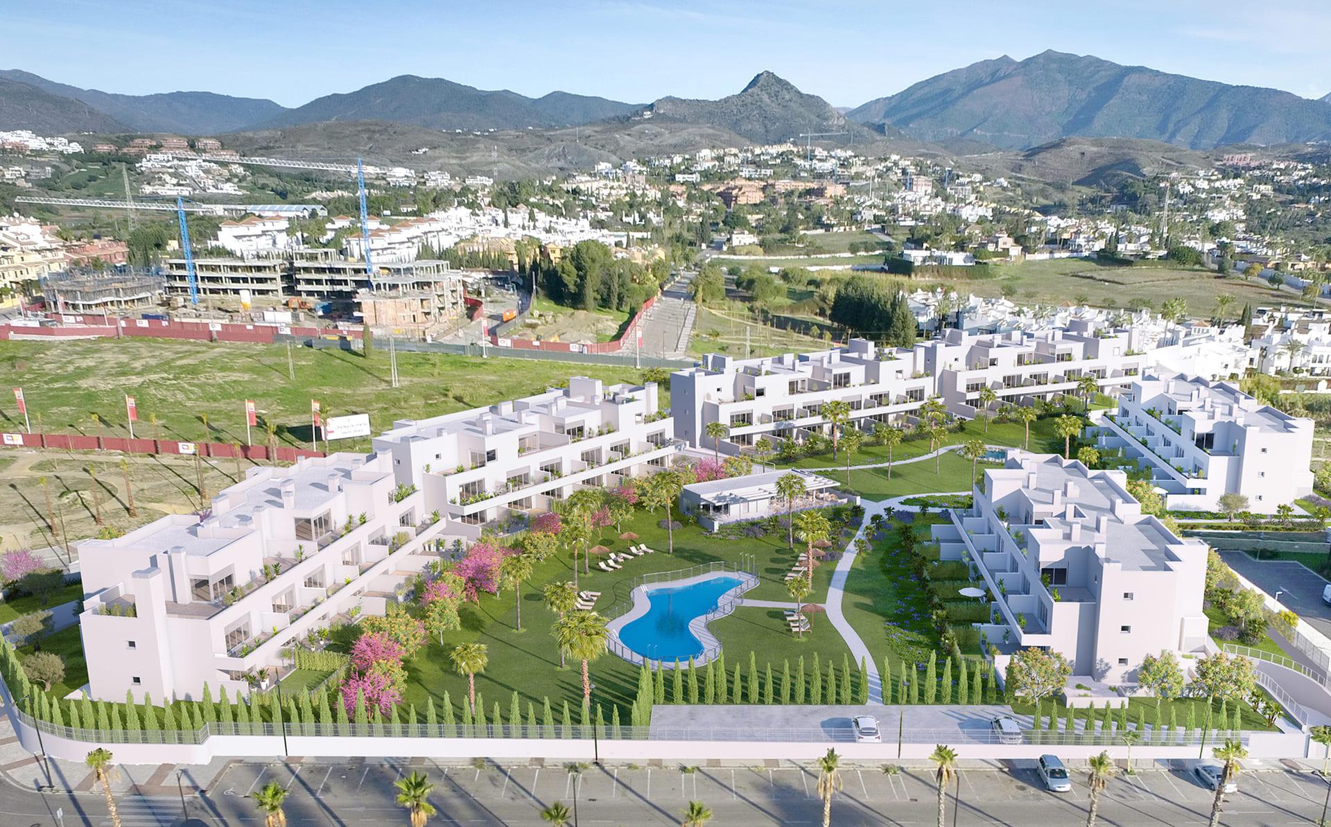 Floor plan of 2-bedroom apartment, Los Flamingos, Estepona