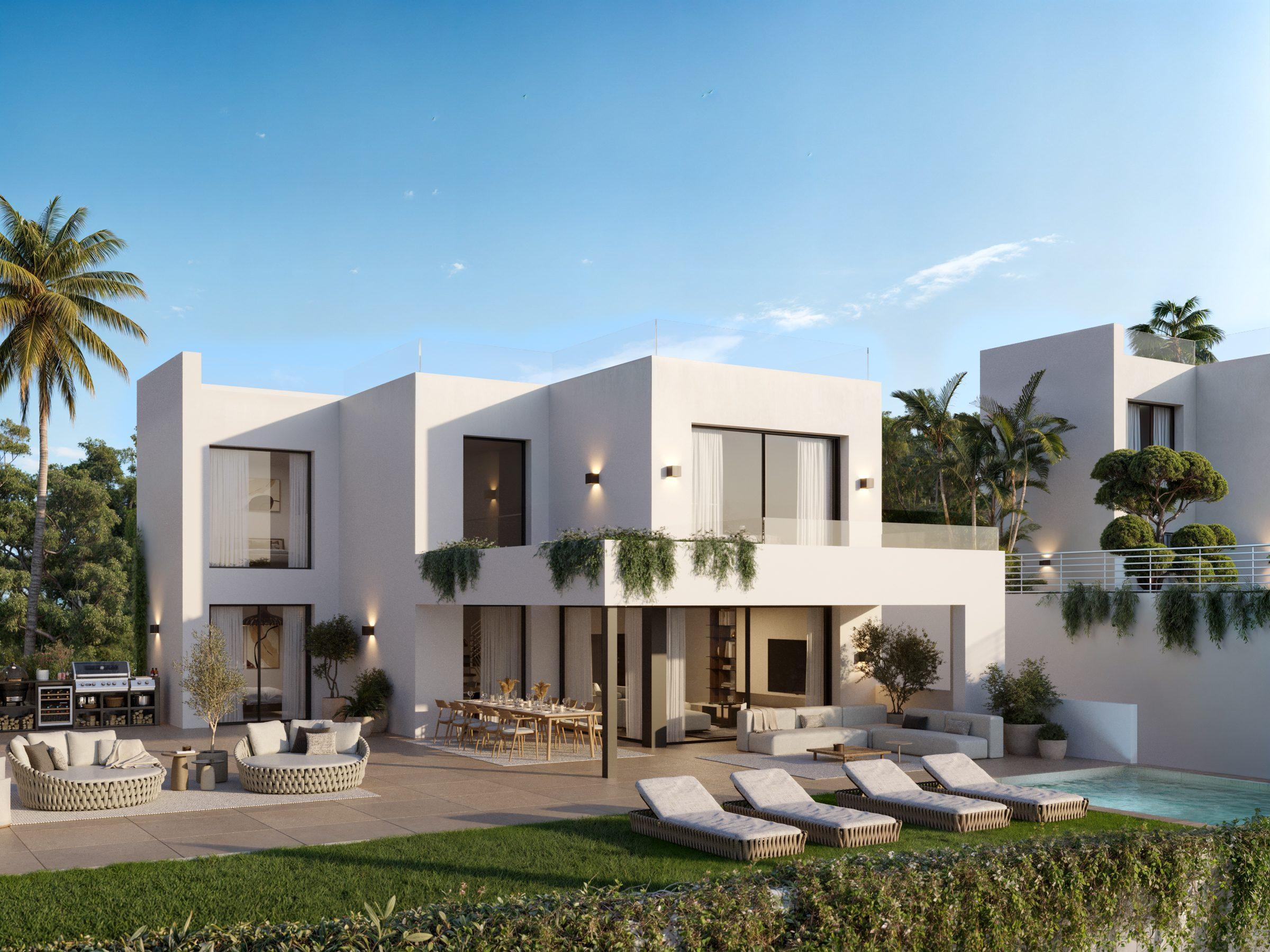 Rooftop solarium with sea views on new-build 4-bedroom villa, Mijas Pueblo, Mijas