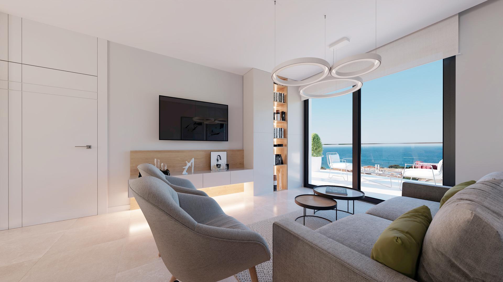 Lift lobby inside new-build apartment building, Centro, Villajoyosa