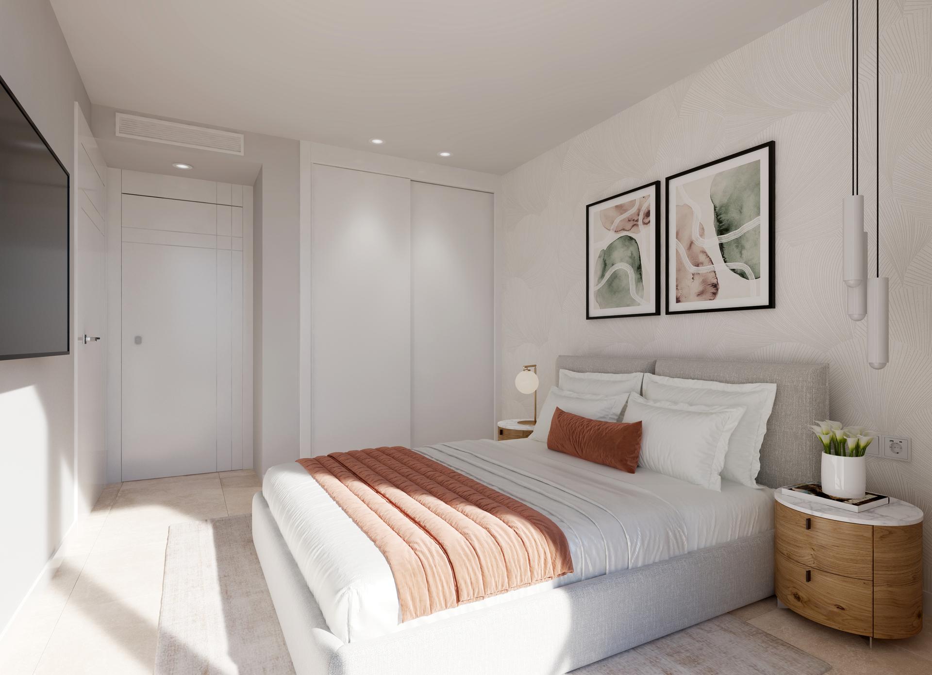 Porcelain tile flooring in interior of new-build apartment, Centro, Villajoyosa