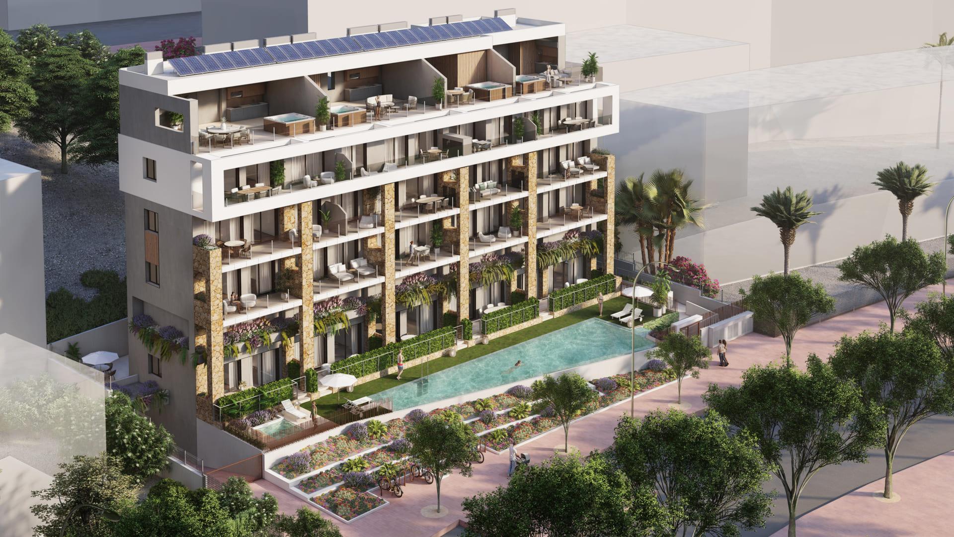 Bathroom fittings and tiles in 1-bedroom new-build apartment, Centro, Villajoyosa