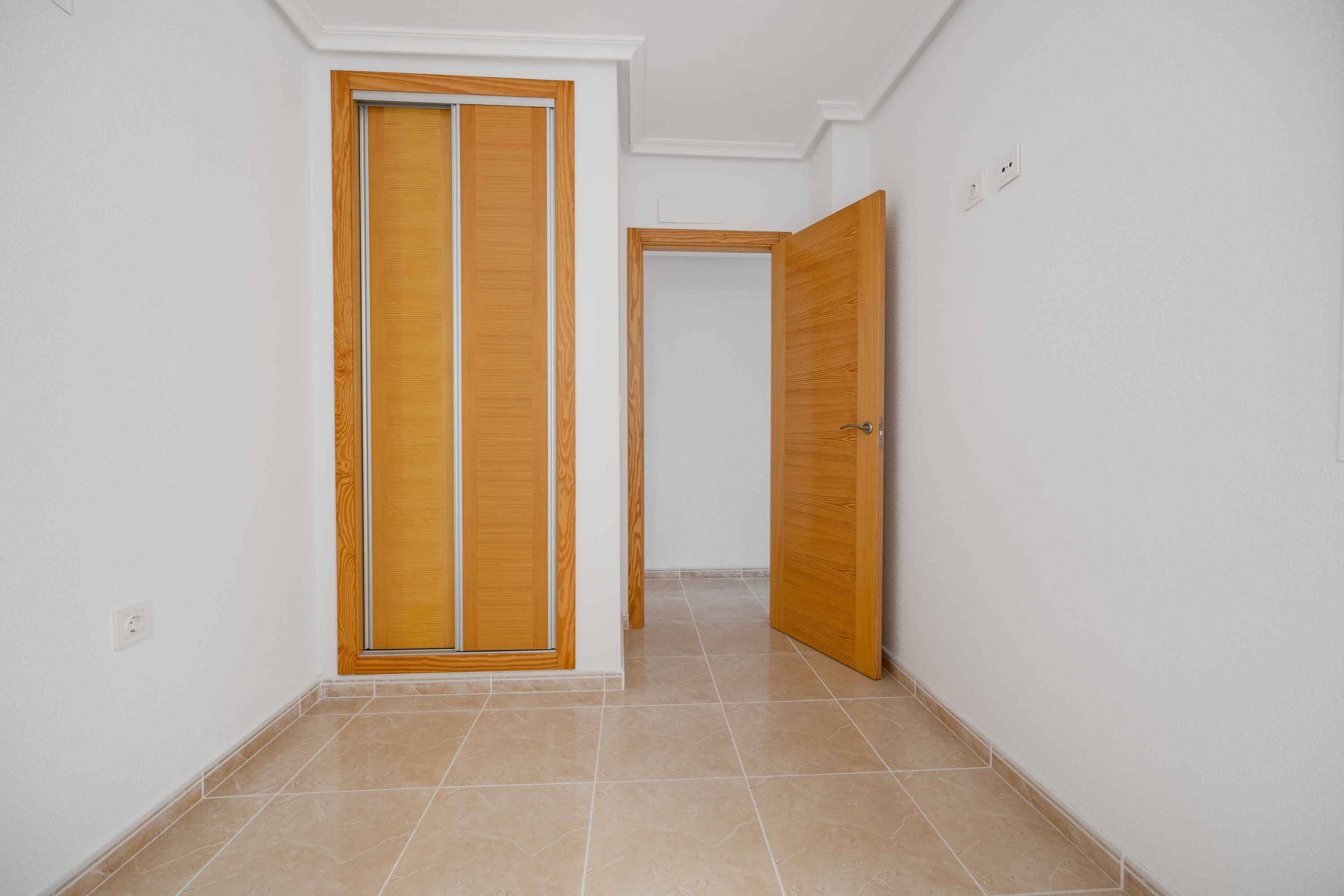 Outlook from bedroom window in new-build ground-floor apartment, San Fulgencio Pueblo