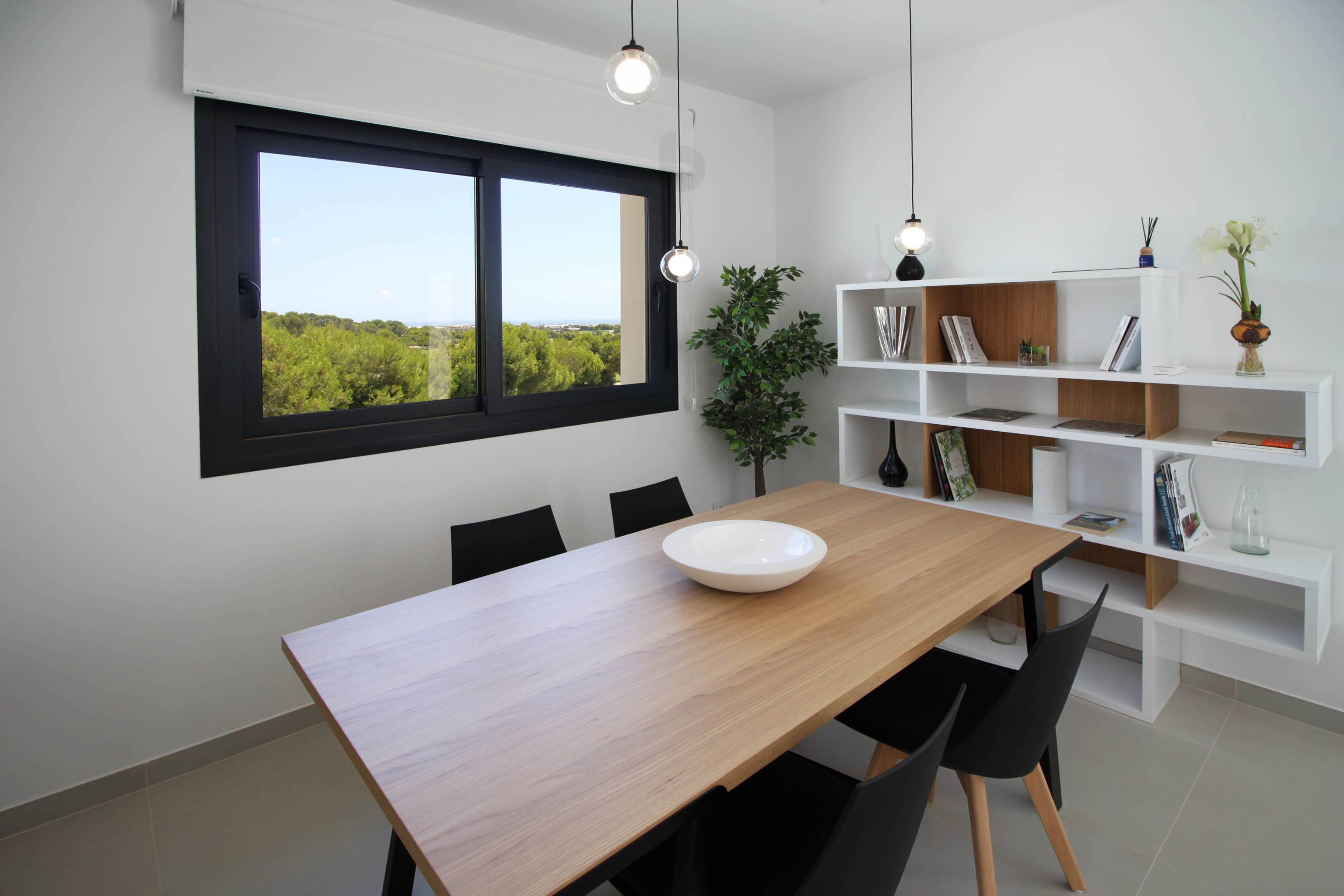 Landscaped communal grounds of new-build apartment complex, Lo Romero Golf