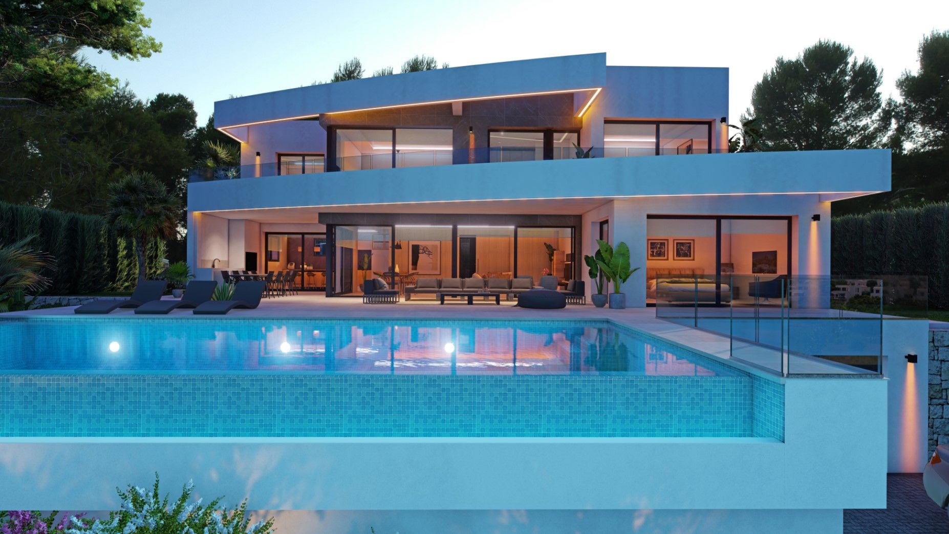 Second bathroom in 4-bedroom new-build villa in Benimeit-Tabaira, Moraira