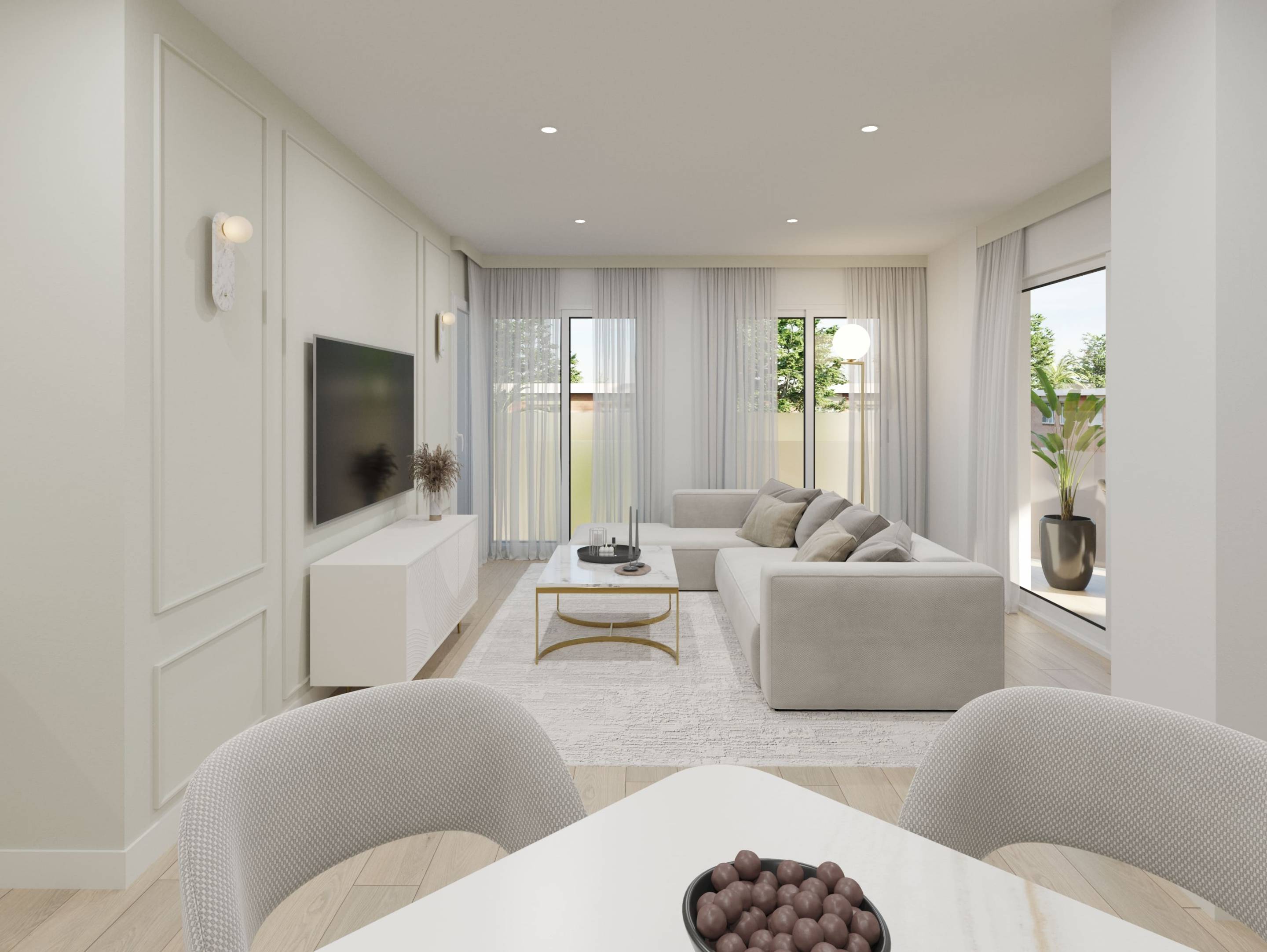 Kitchen counter and cabinetry in new-build apartment, Pueblo, Guardamar Del Segura