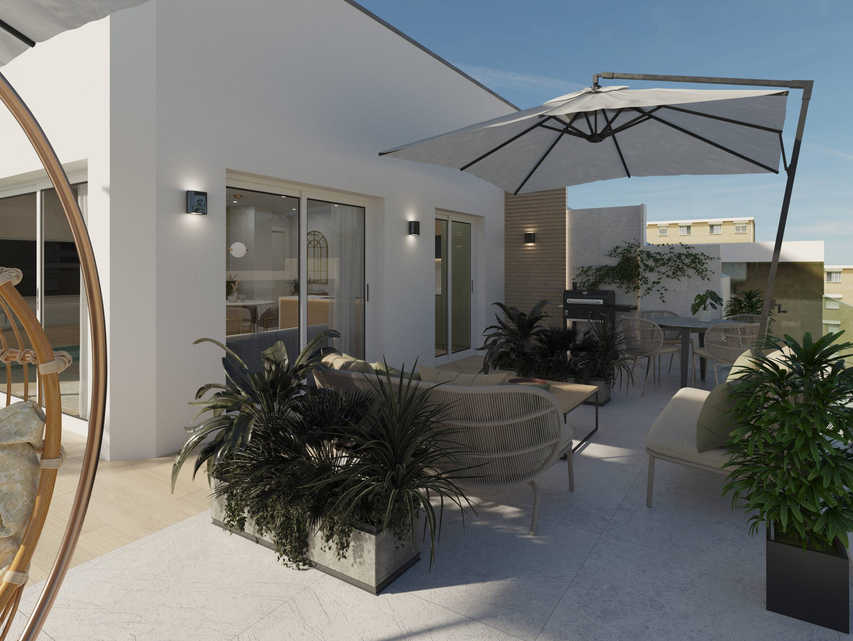 Window view from living area, 2-bedroom apartment, Guardamar Del Segura