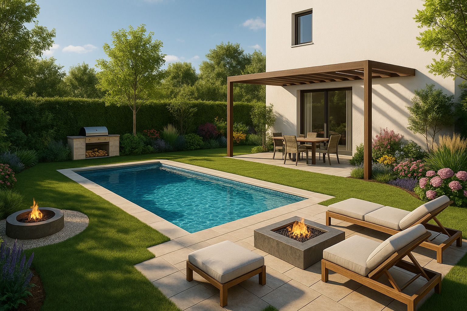 Terrace with outdoor seating area, townhouse in Torrenueva, Mijas