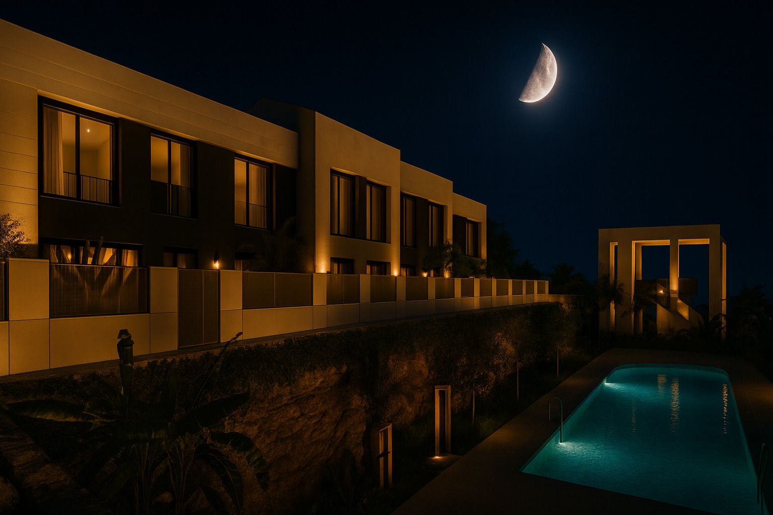 Sea view from terrace of new-build townhouse, Torrenueva, Mijas