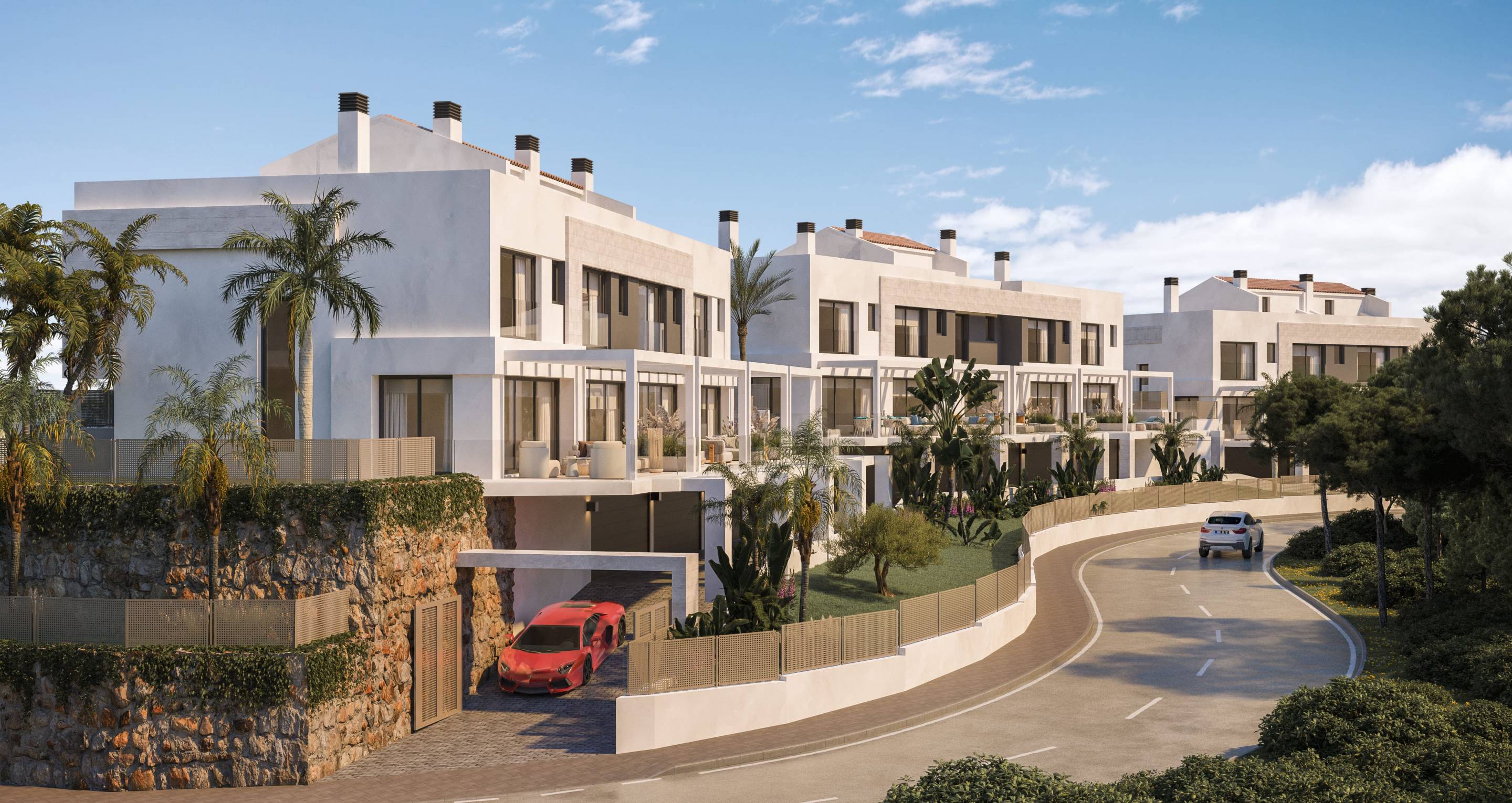 Open-plan living and dining area in 3-bedroom townhouse, Torrenueva, Mijas