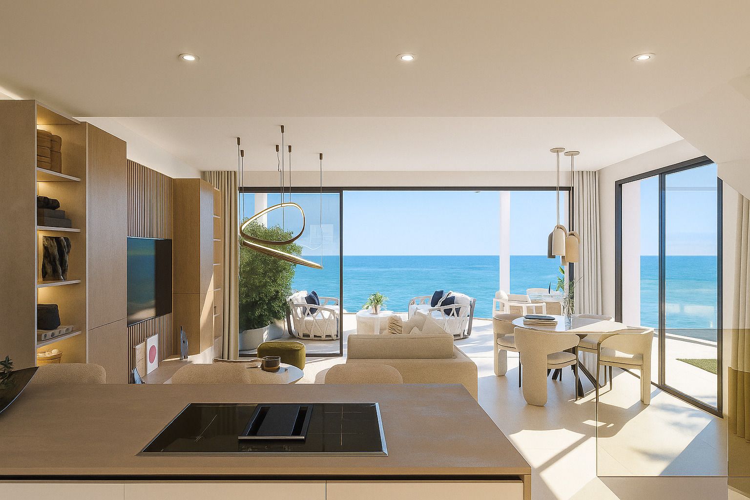 Development facade and entrance, new-build townhouses, Torrenueva, Mijas