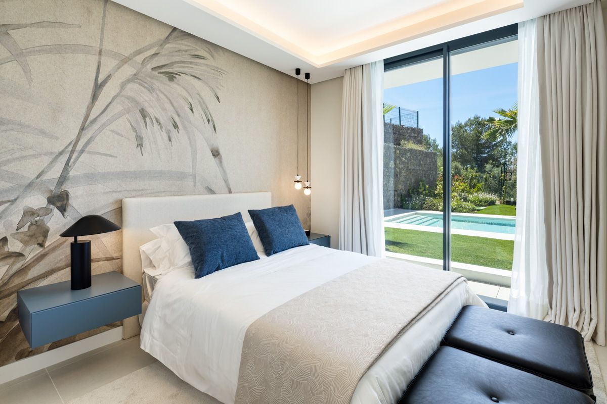 Bedroom wardrobe detail in new-build villa, Bello Horizonte, Marbella