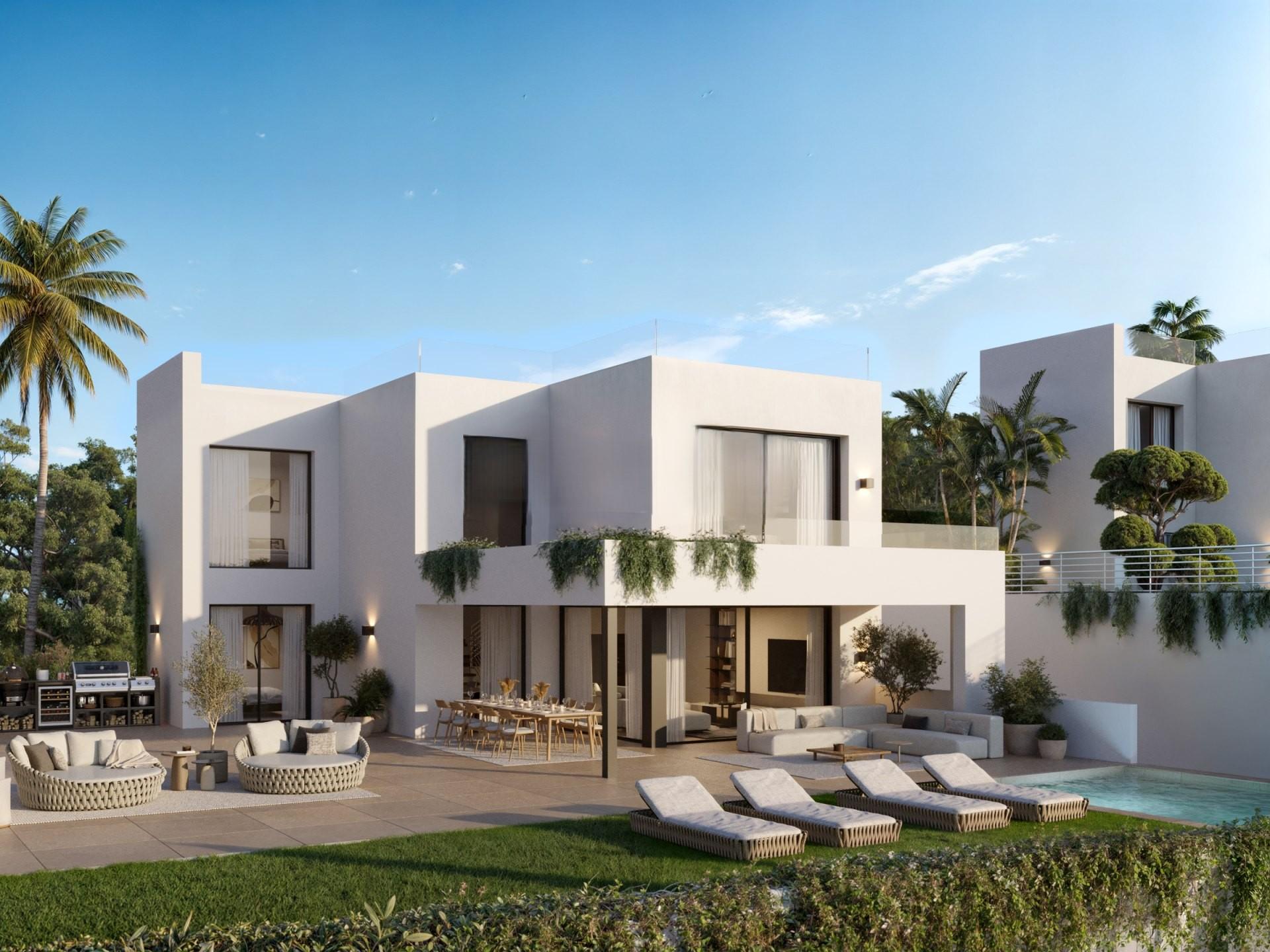 Private pool and garden of new-build villa on 720m2 plot, Mijas Pueblo