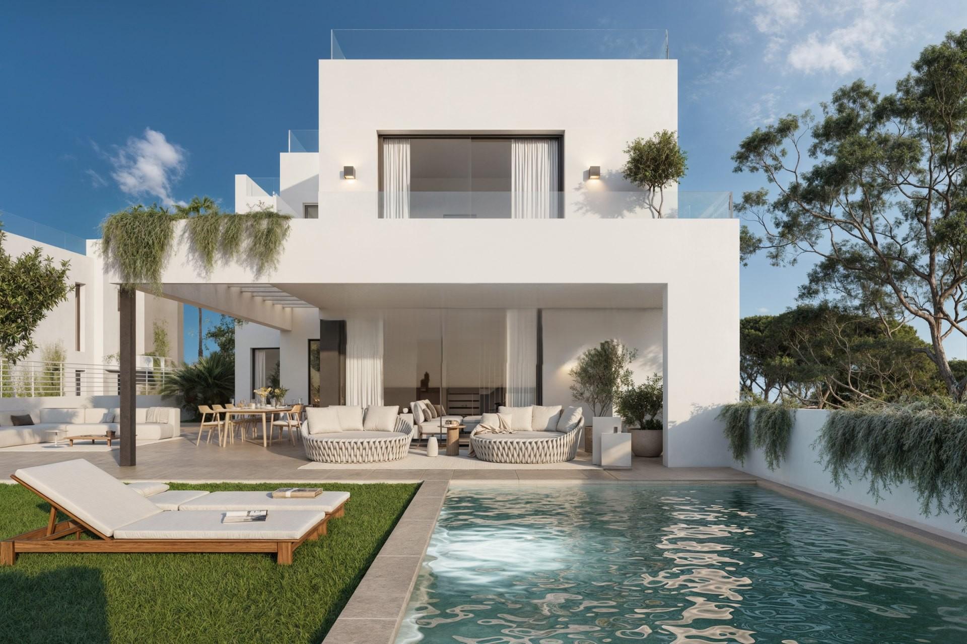 Solarium level with open-sky views on new-build 4-bedroom villa, Mijas Pueblo