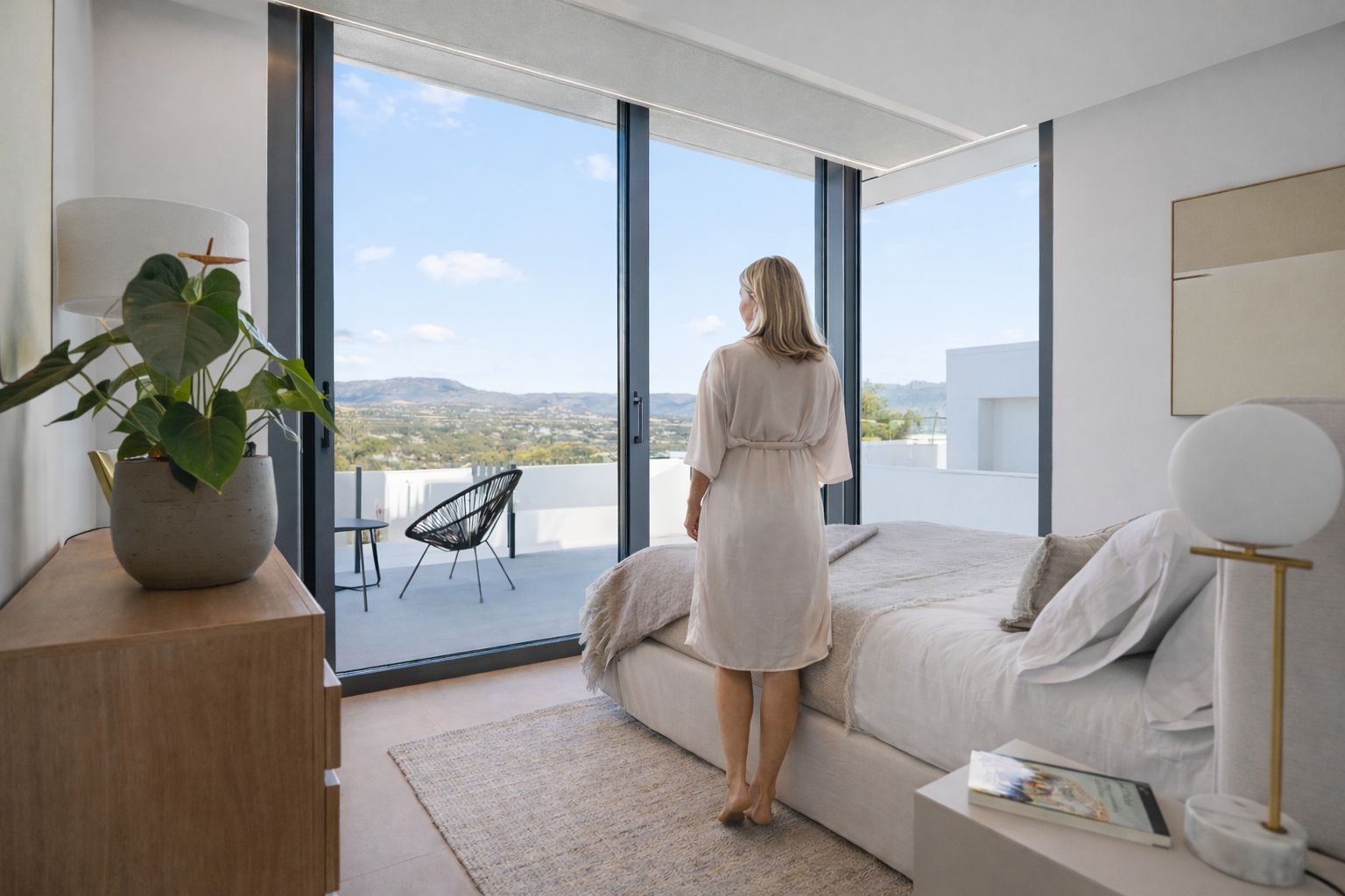 Pool surrounds and sun terrace at new-build villa in Rincón de Loix, Benidorm