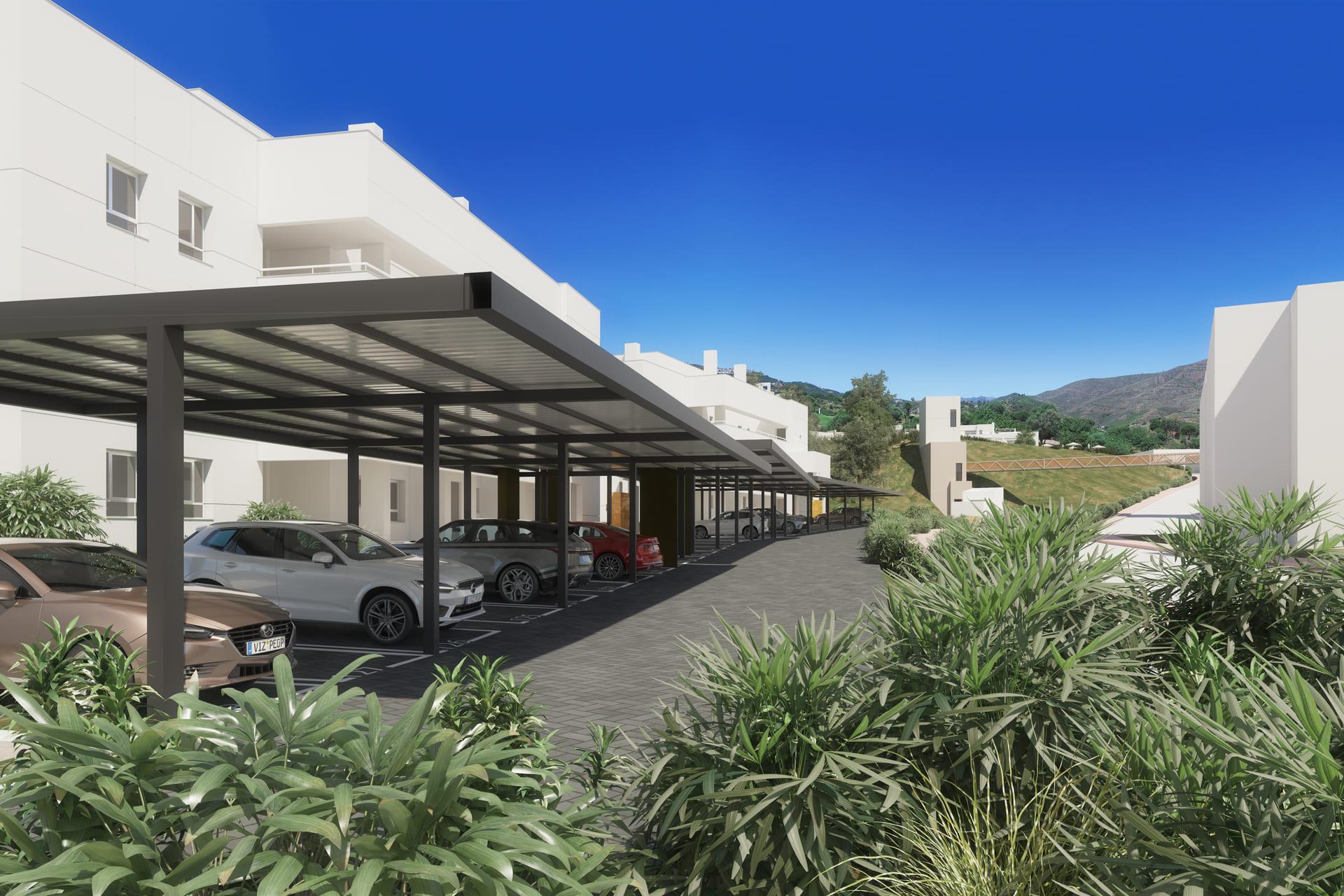 Development exterior showing top-floor penthouse level, La Cala Golf