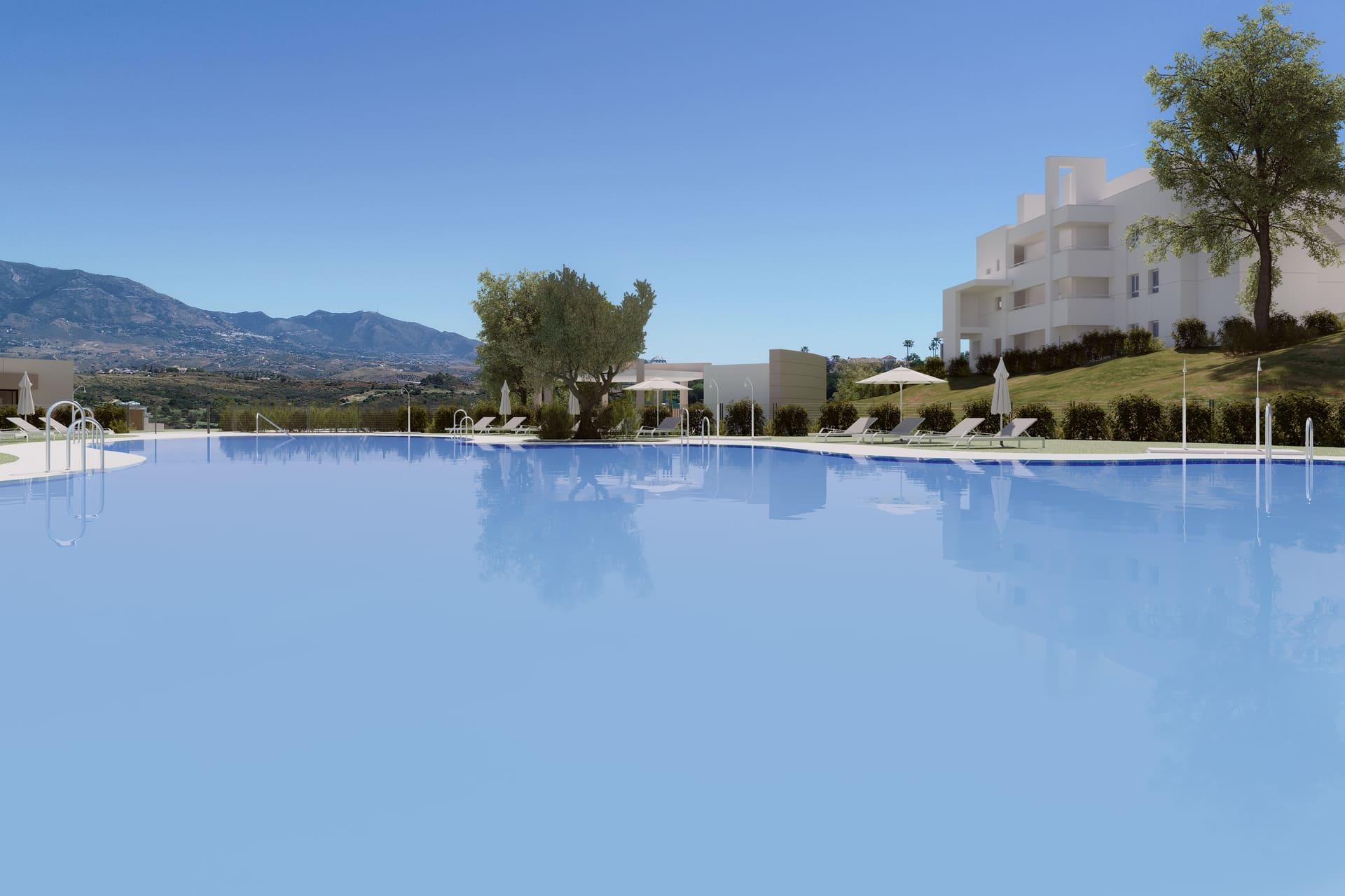 Terrace of penthouse at dusk, La Cala Golf, Mijas