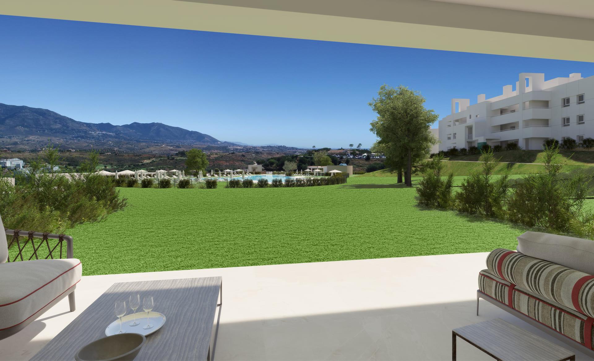 Second bathroom with shower enclosure in 3-bedroom penthouse, La Cala Golf, Mijas
