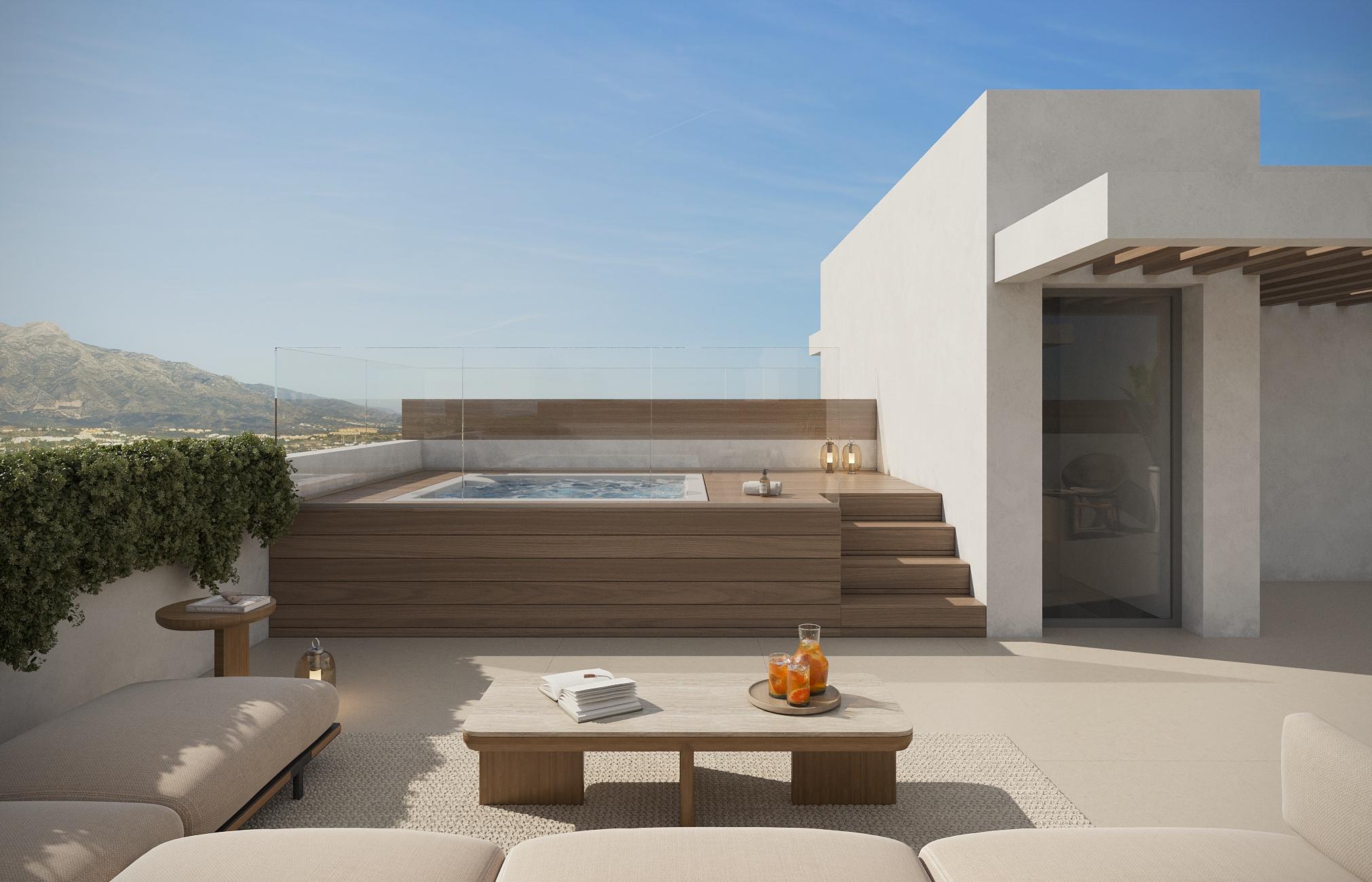 Kitchen with fitted units in new-build townhouse, San Pedro, Marbella