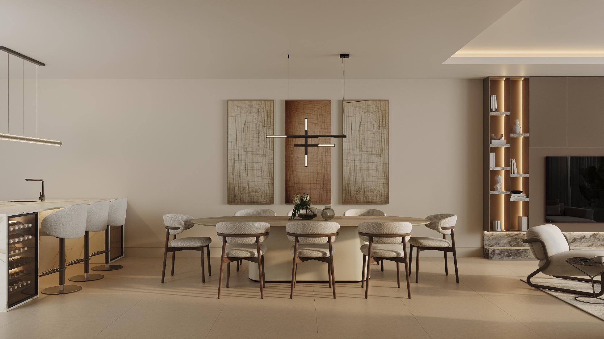 Living room seating area in new-build townhouse, San Pedro, Marbella