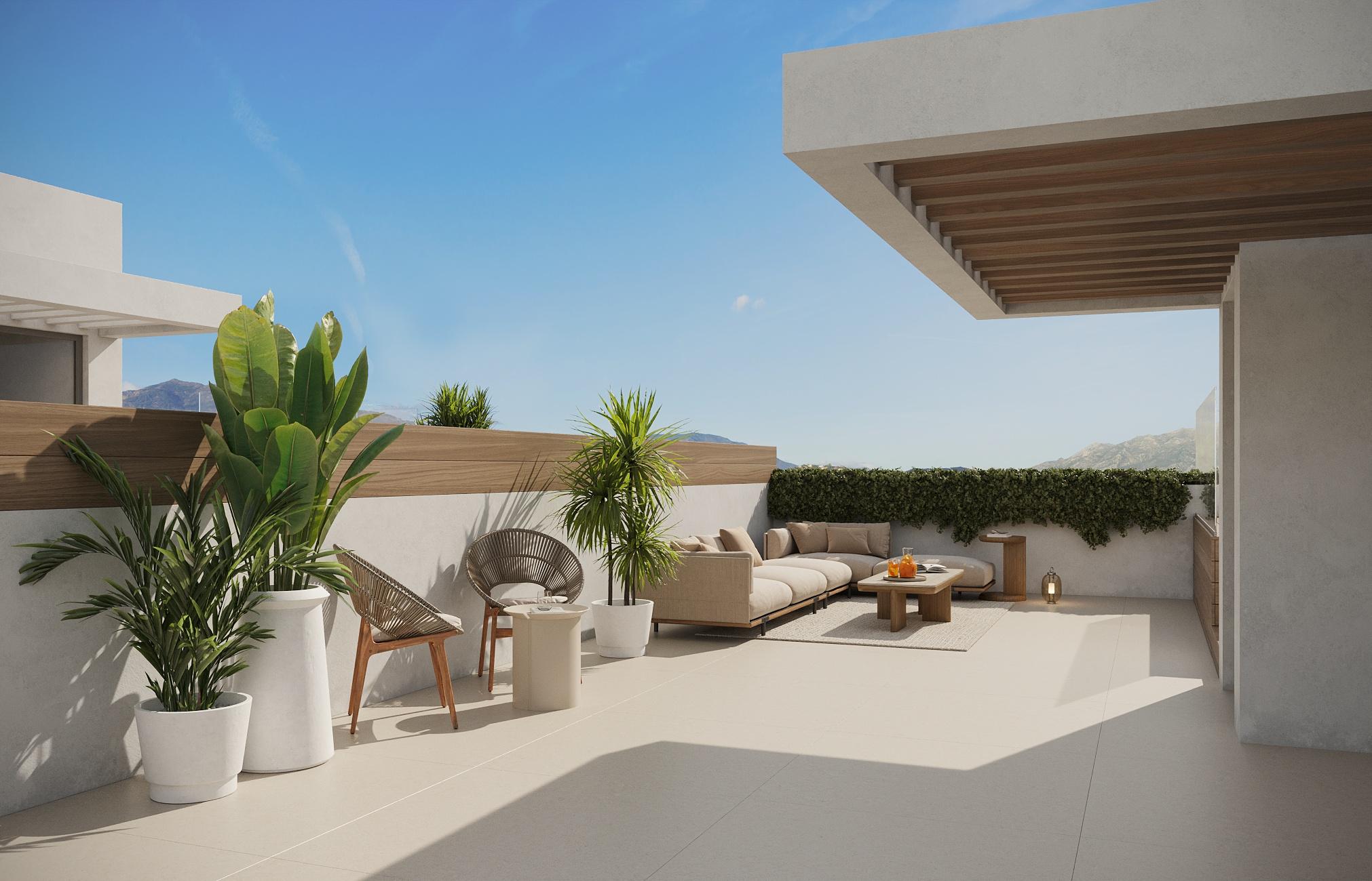 Third bedroom with fitted furniture in new-build townhouse, San Pedro
