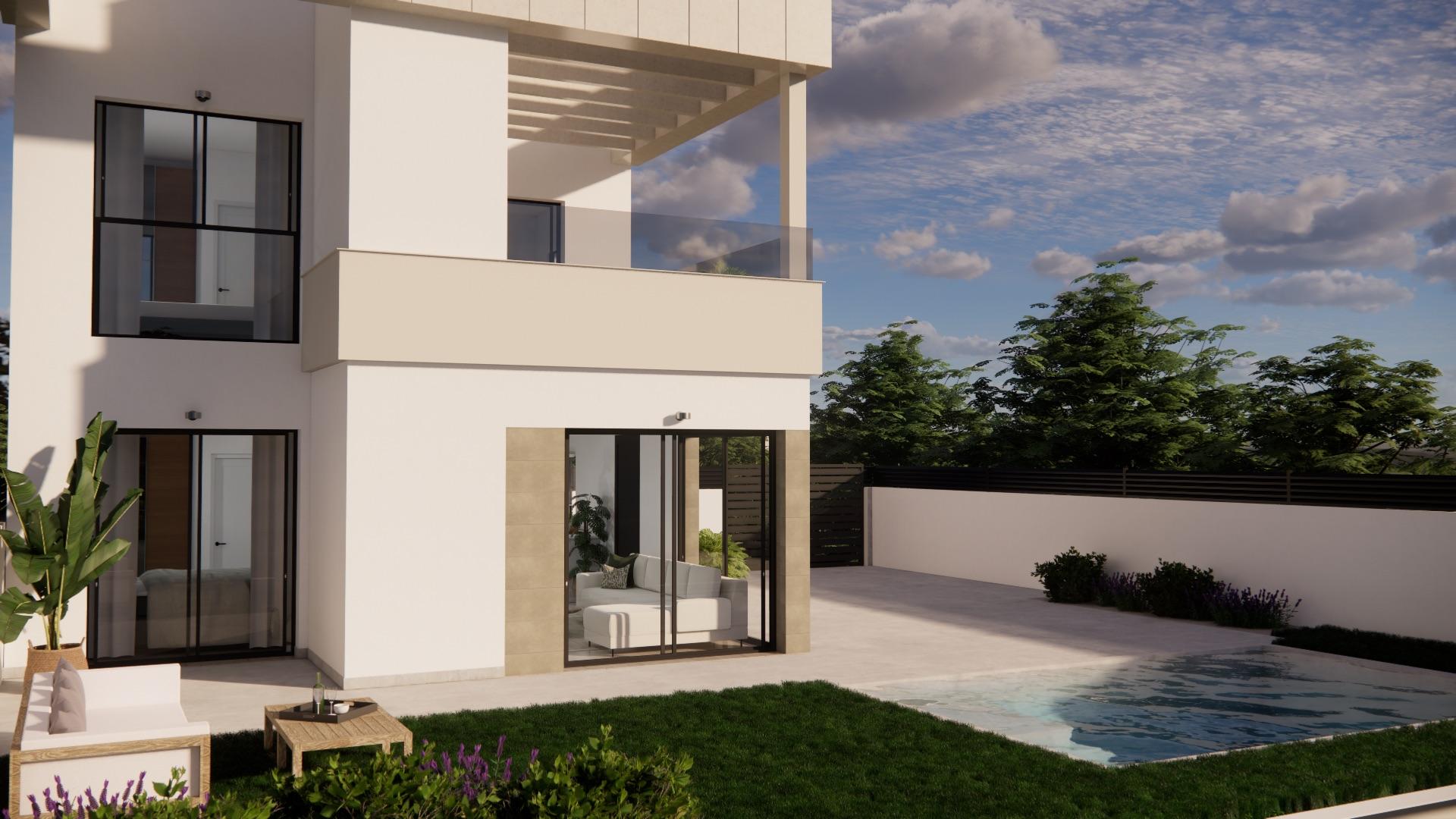 Dining area next to kitchen in new-build villa, Desamparados, Orihuela