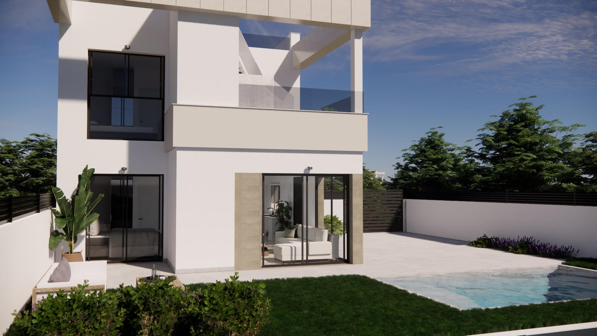 Street view of new-build villa plot, Desamparados, Orihuela