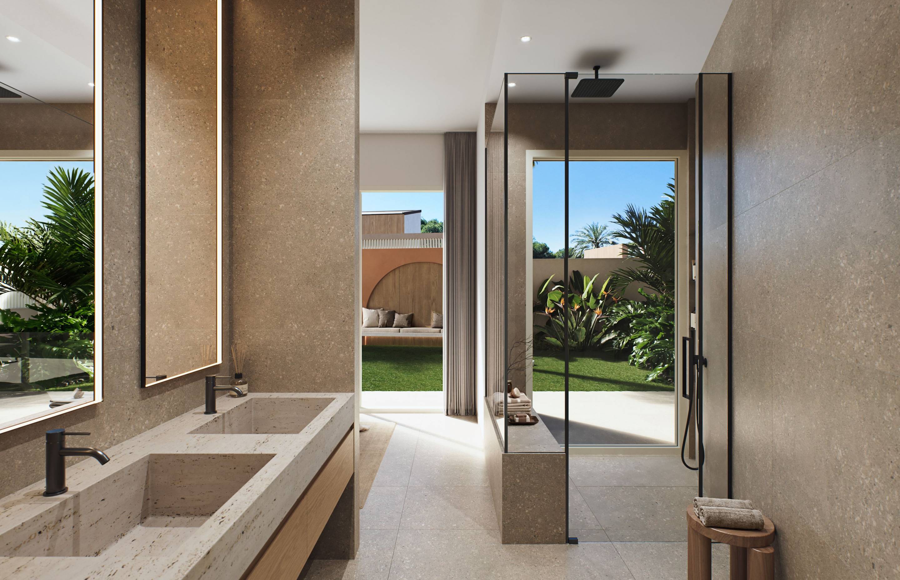 Outdoor seating area on solarium level, 3-bedroom villa, Altos de Campoamor