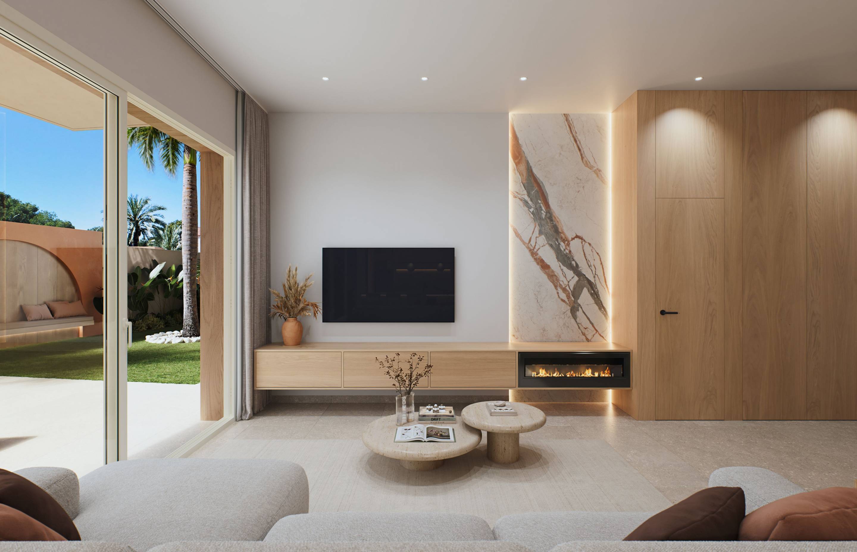 Main bedroom with terrace access and built-in wardrobes, new-build villa, Altos de Campoamor