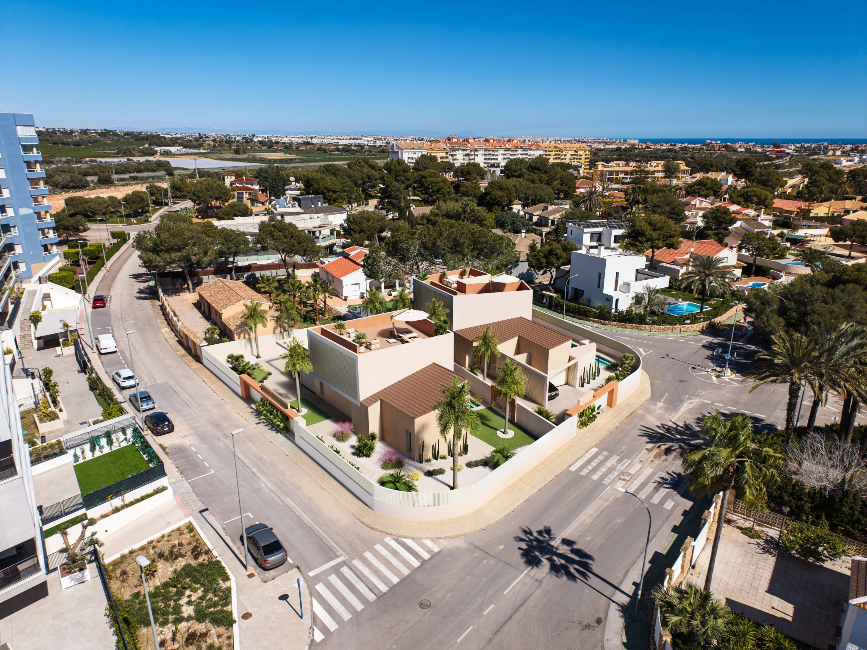 External staircase leading to solarium, new-build villa, Altos de Campoamor