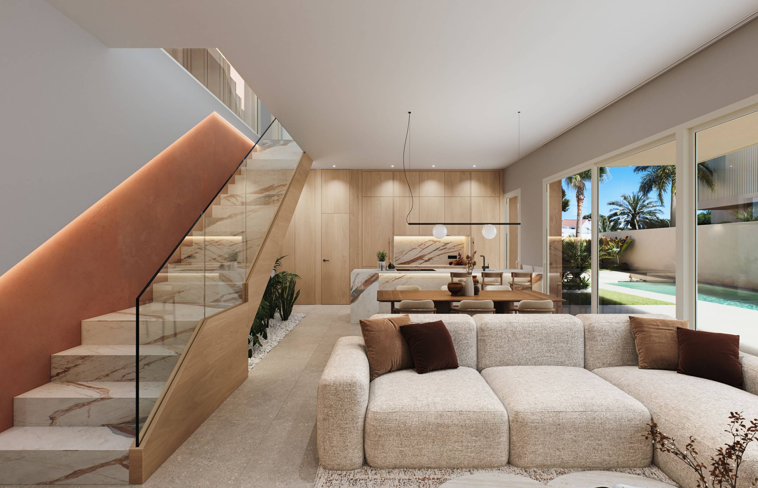 Second bedroom with window to exterior garden, new-build villa, Altos de Campoamor